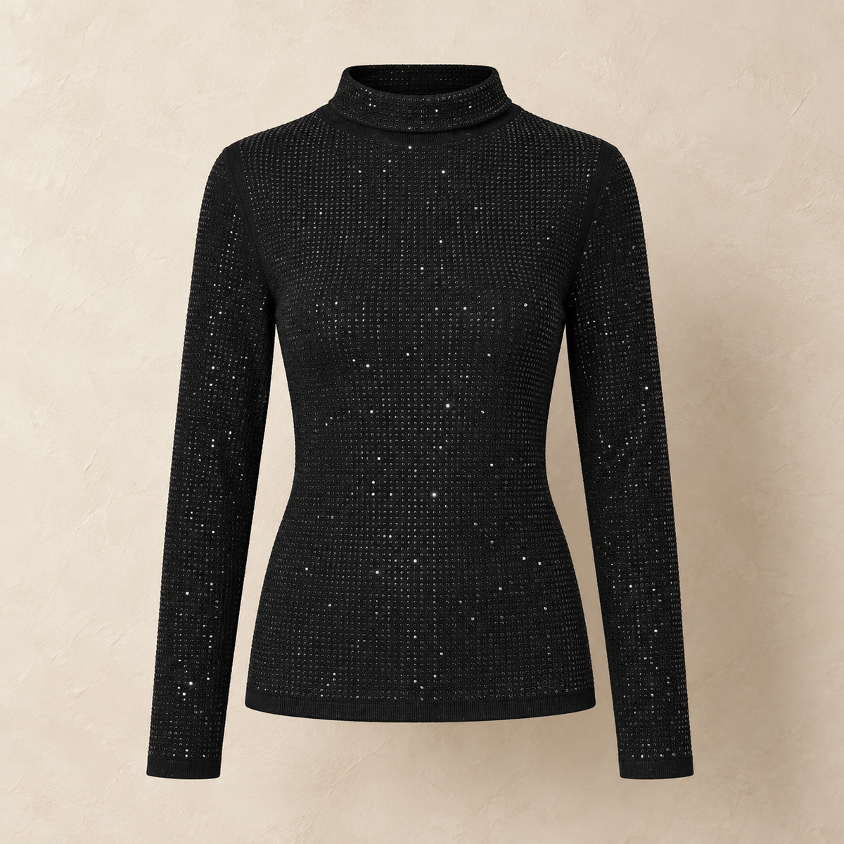 Rhinestone Mock Neck Top