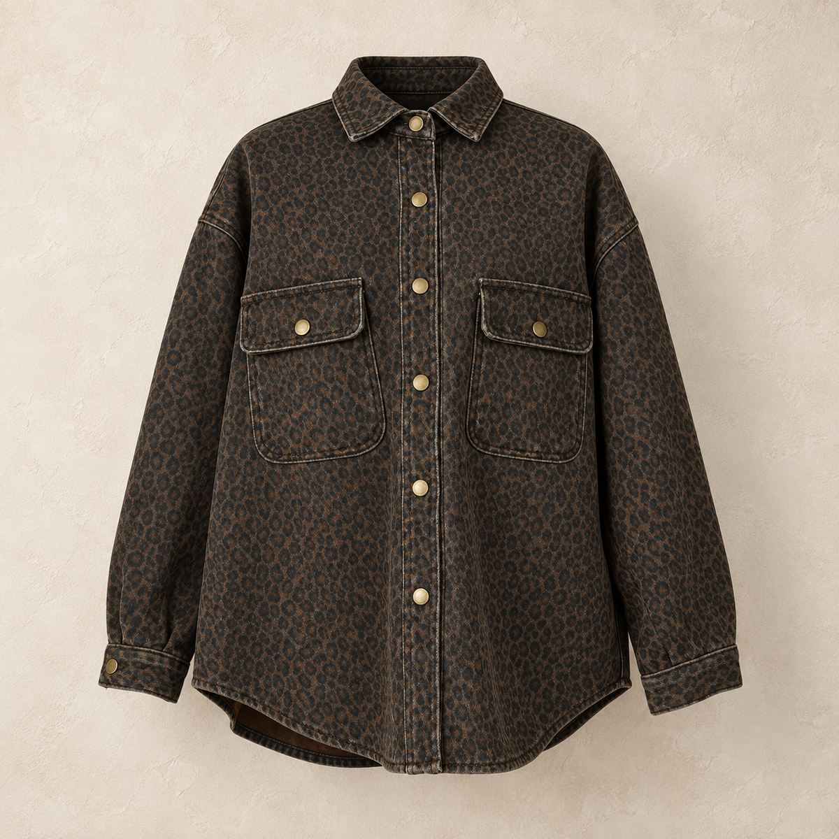 Leopard Utility Shirt Jacket