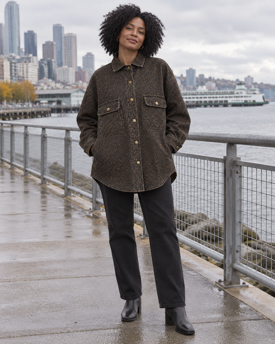 Leopard Utility Shirt Jacket