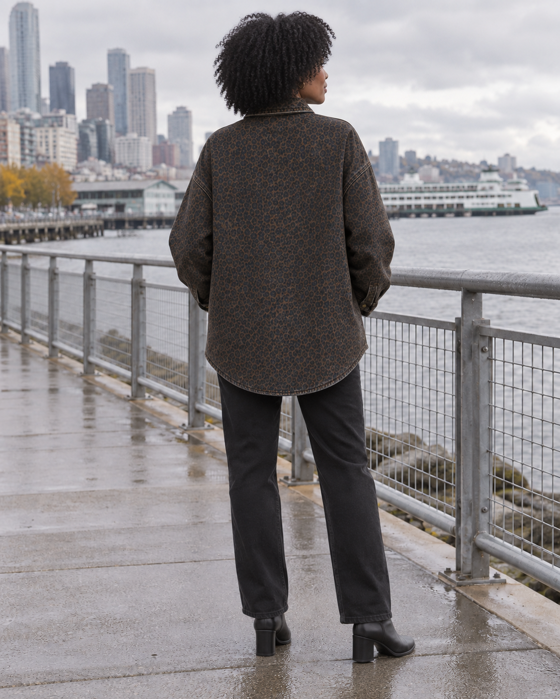 Leopard Utility Shirt Jacket