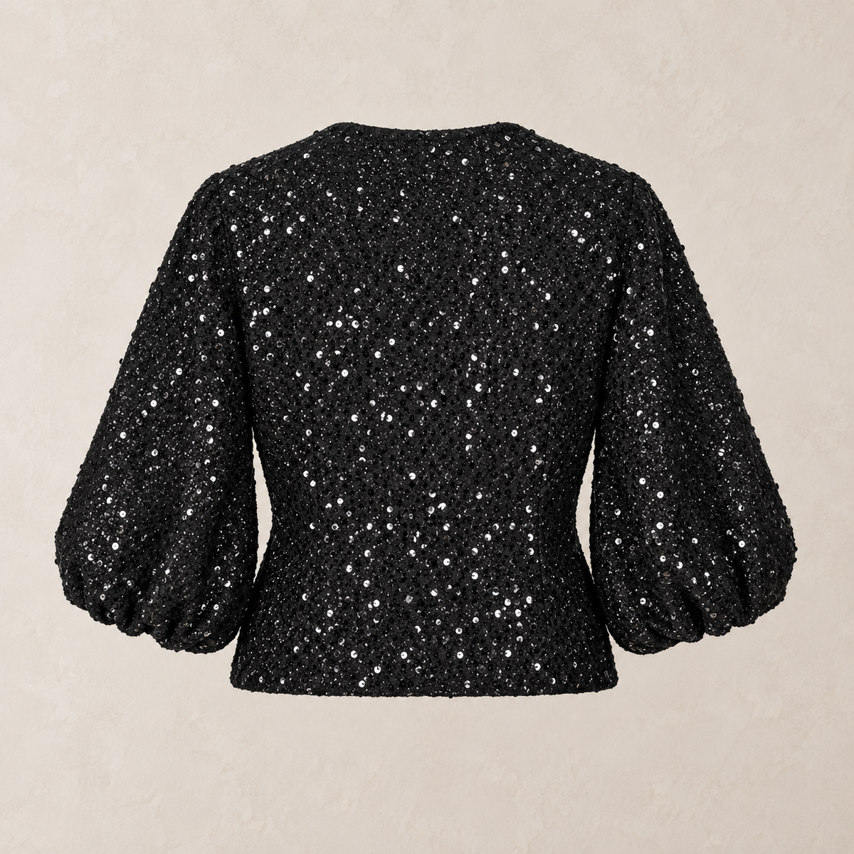 Sequin Balloon Sleeve Jacket