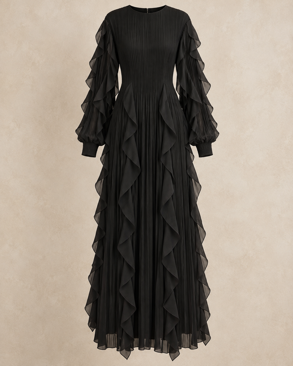 Ruffle Cascade Maxi Dress