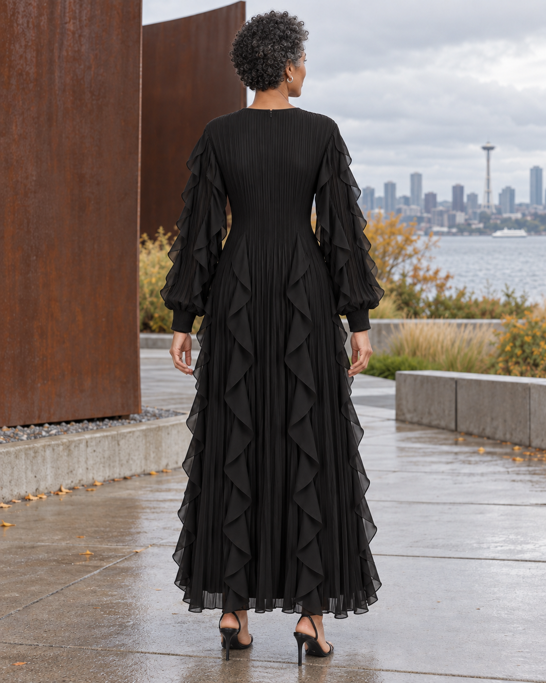 Ruffle Cascade Maxi Dress