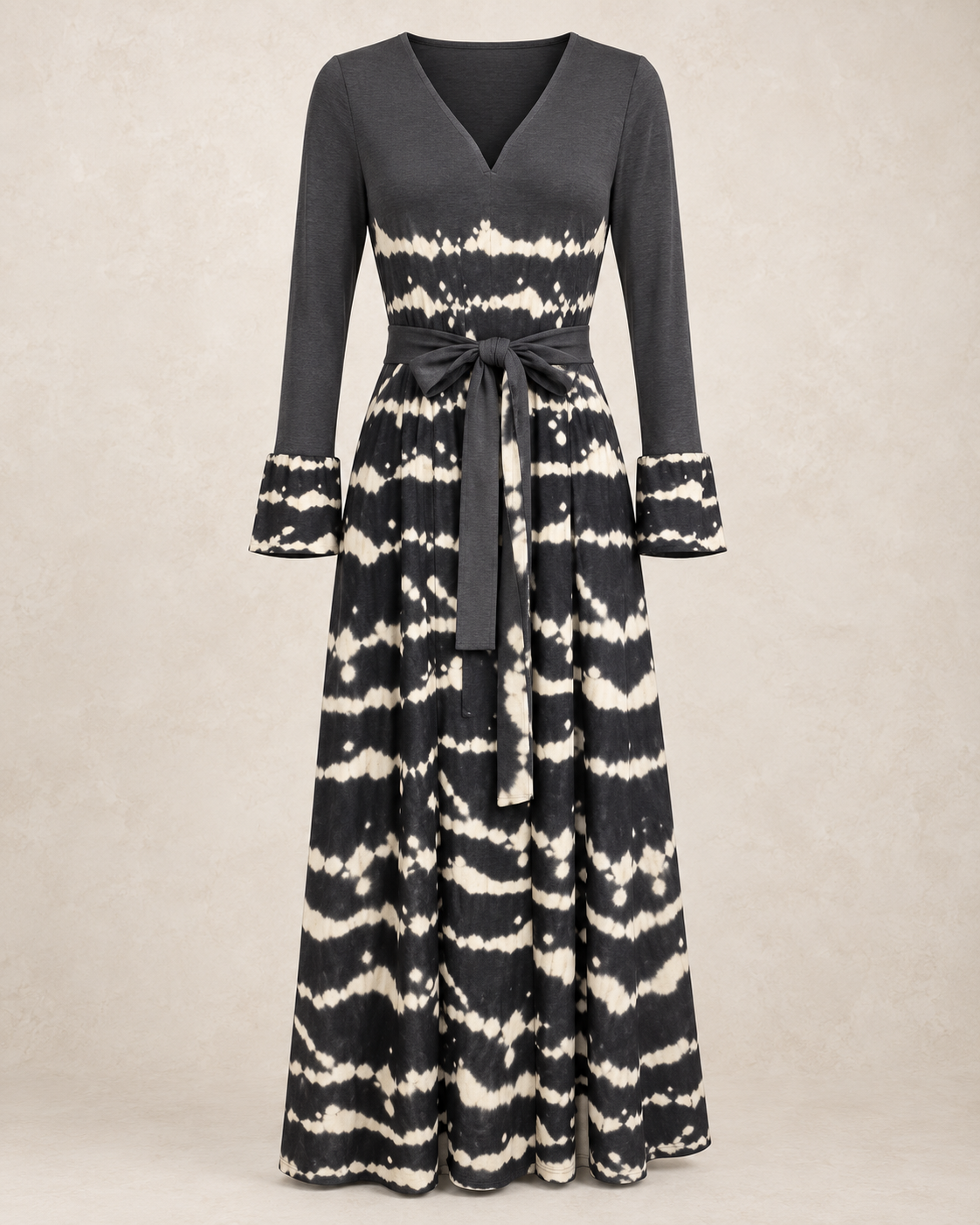 Abstract Tie-Dye Midi Dress