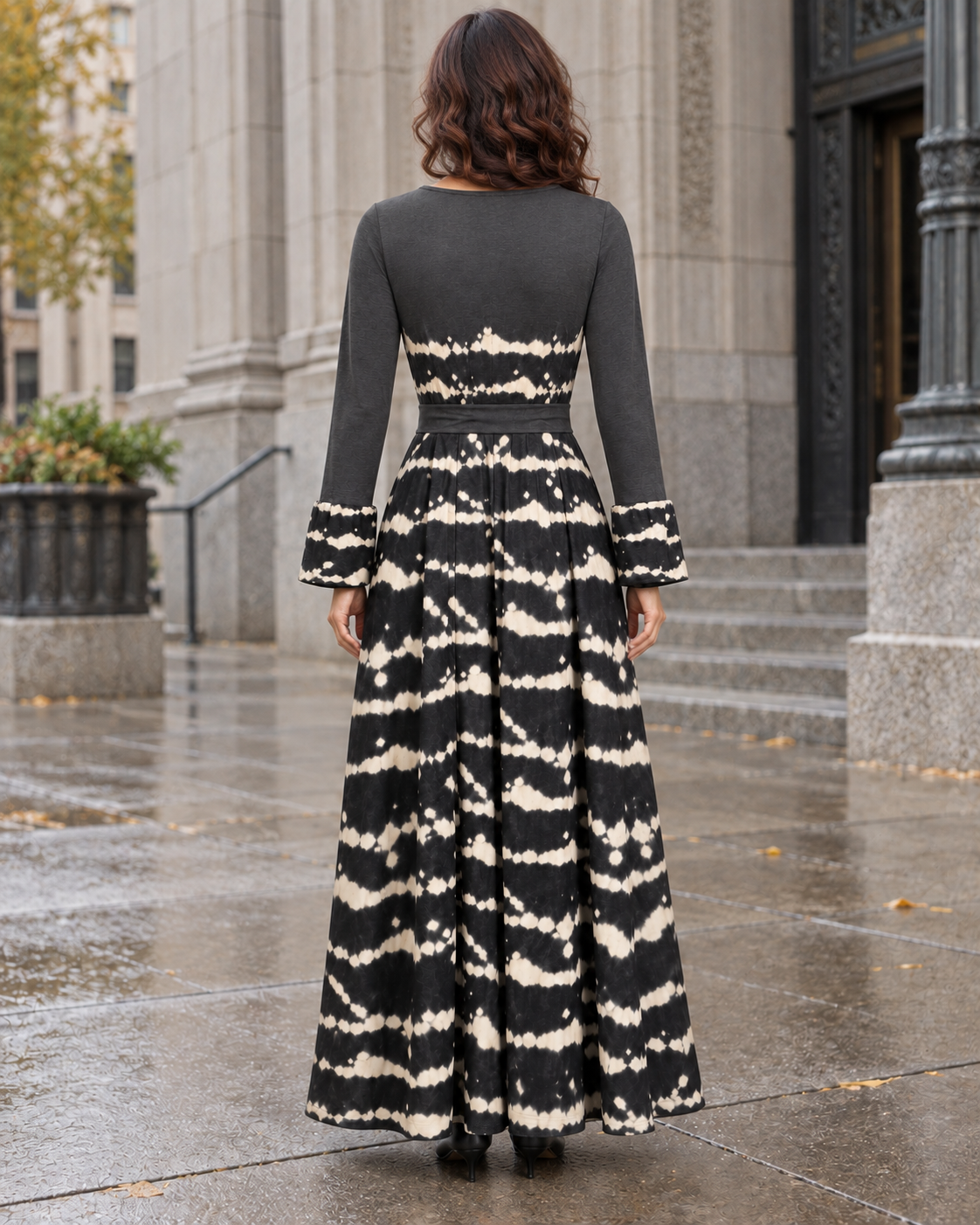 Abstract Tie-Dye Midi Dress