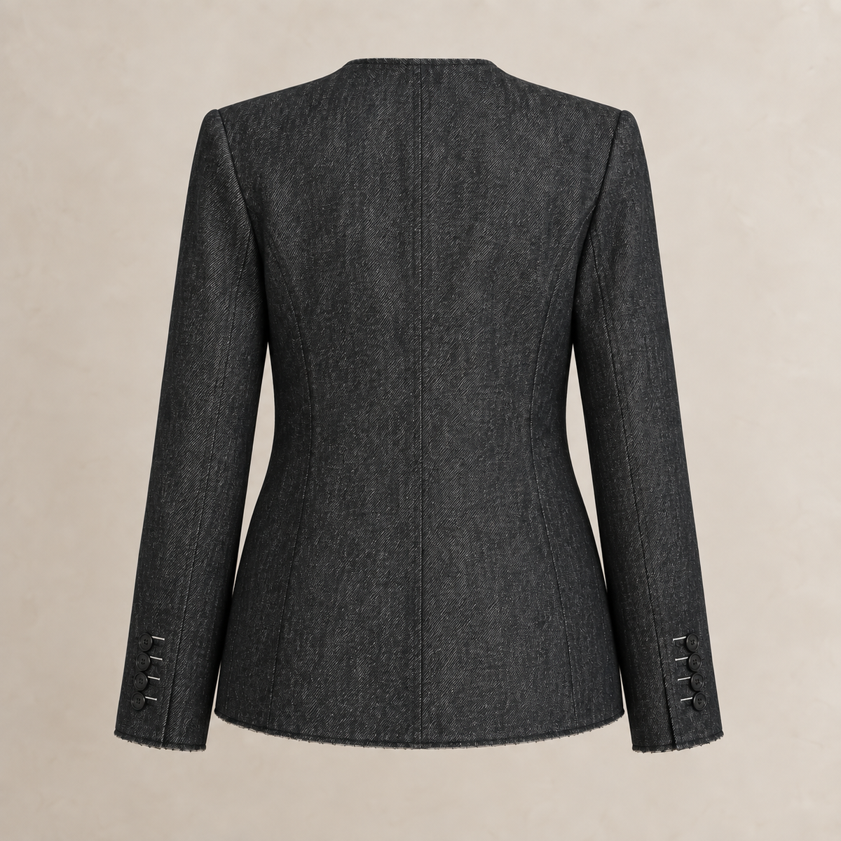 Textured V-Neck Utility Blazer