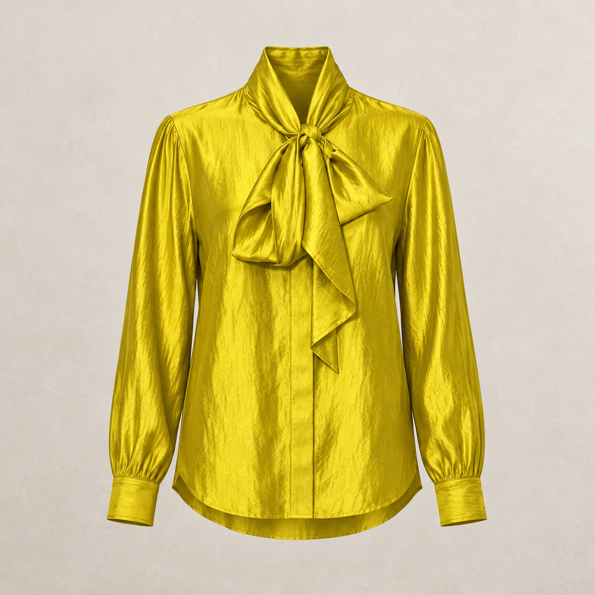Satin Draped Bow Blouse