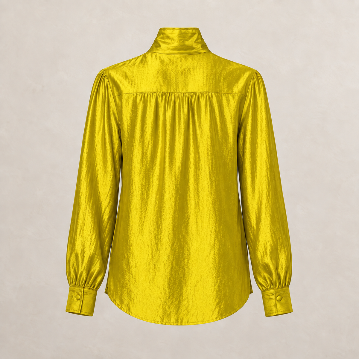 Satin Draped Bow Blouse