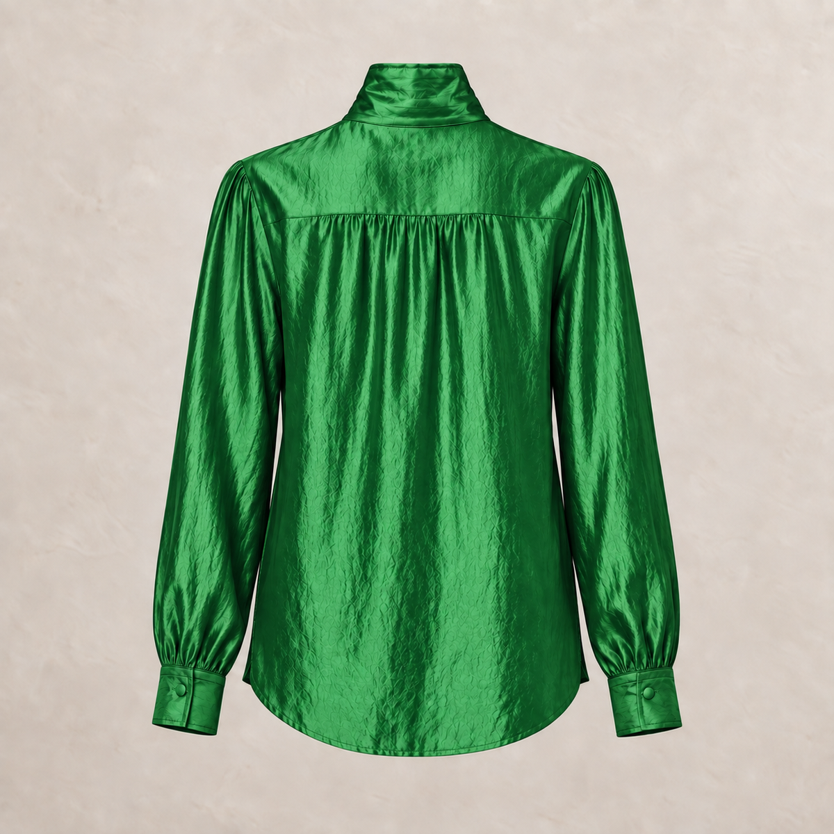 Satin Draped Bow Blouse