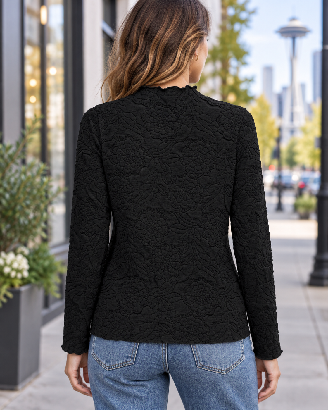 Floral Mock Neck Top