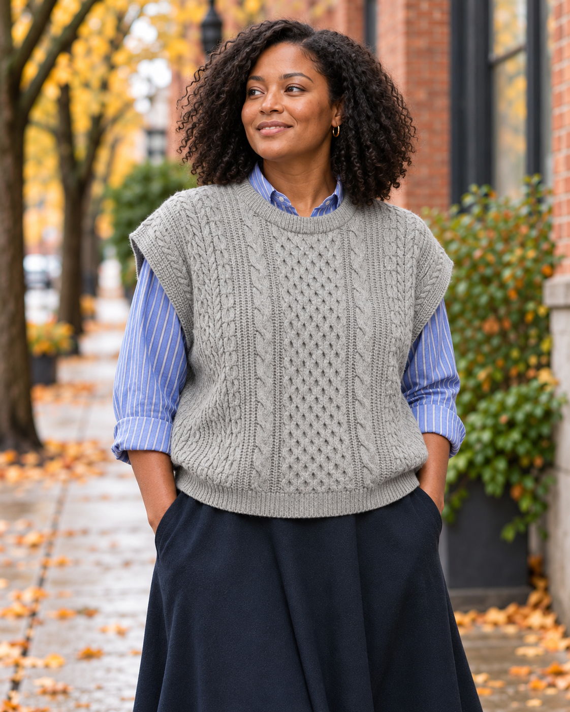 Sleeveless Irish sweater