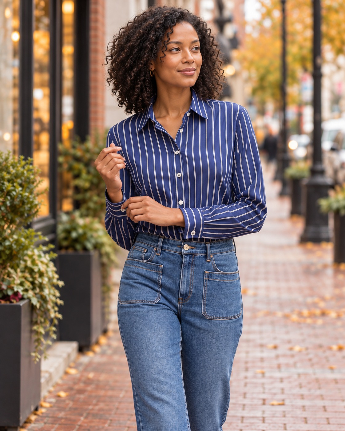 Stripped Cotton Blouse