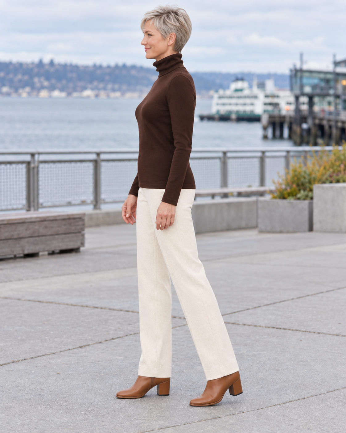 Fine Knit Roll-Neck Pullover