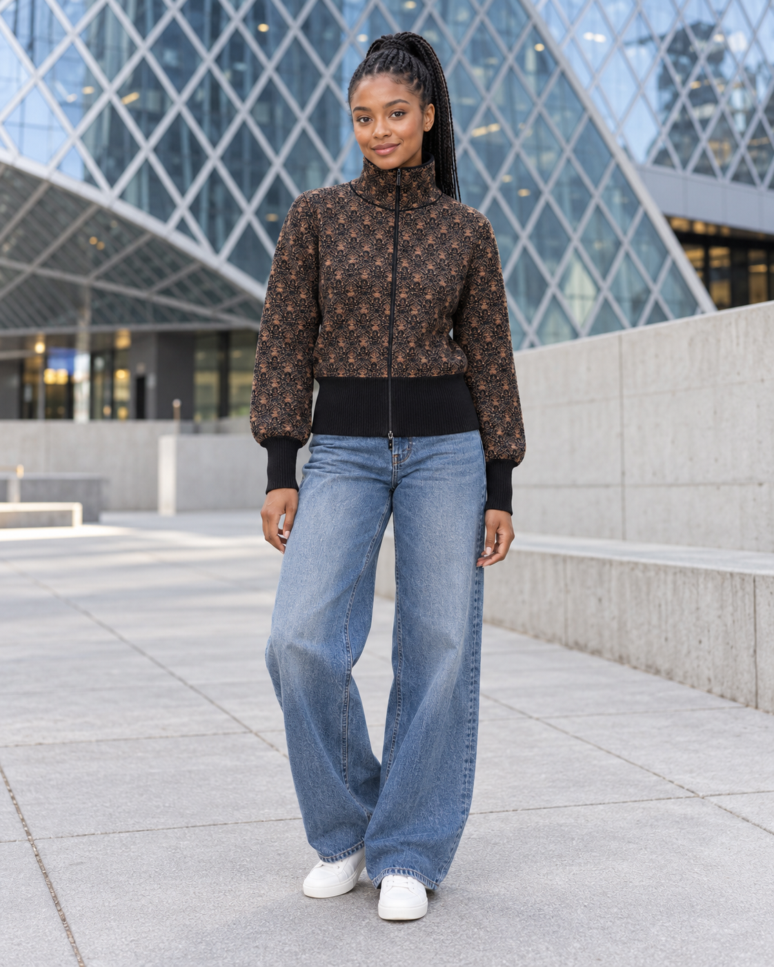 Fika Floral Zip Cardigan