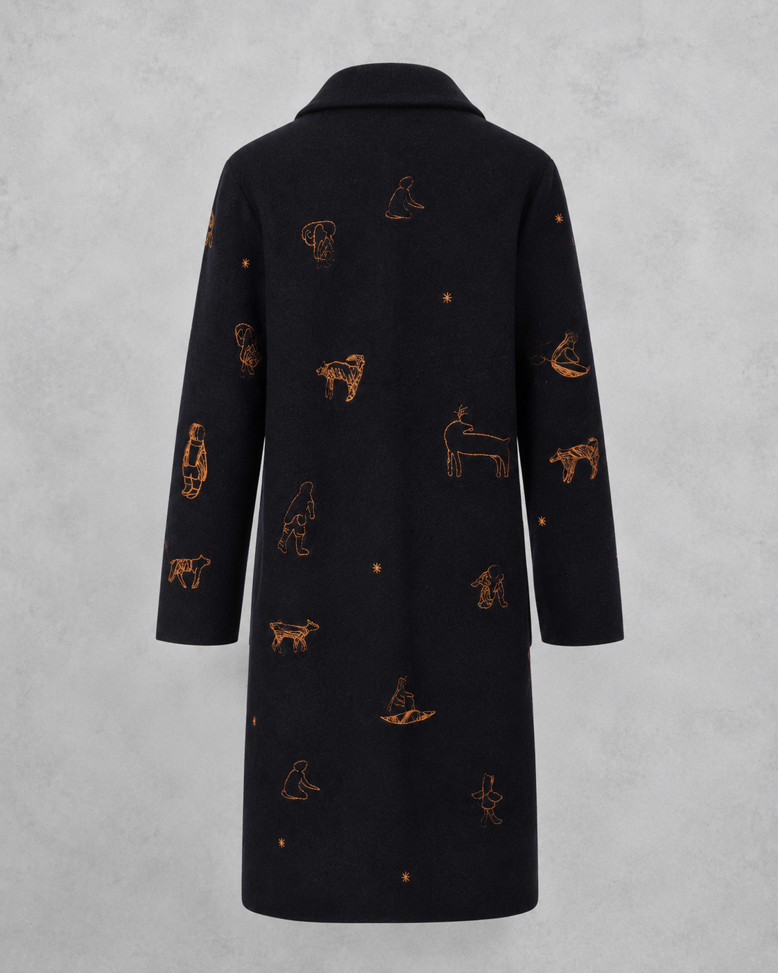 Arctic Joy Embroidered Felt Coat