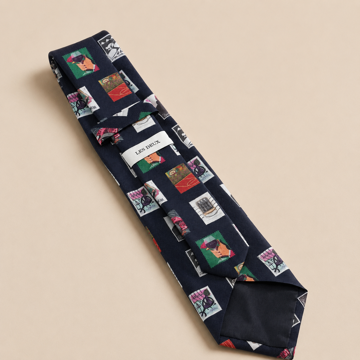 Stamp AOP Tie - Dark Navy Blue