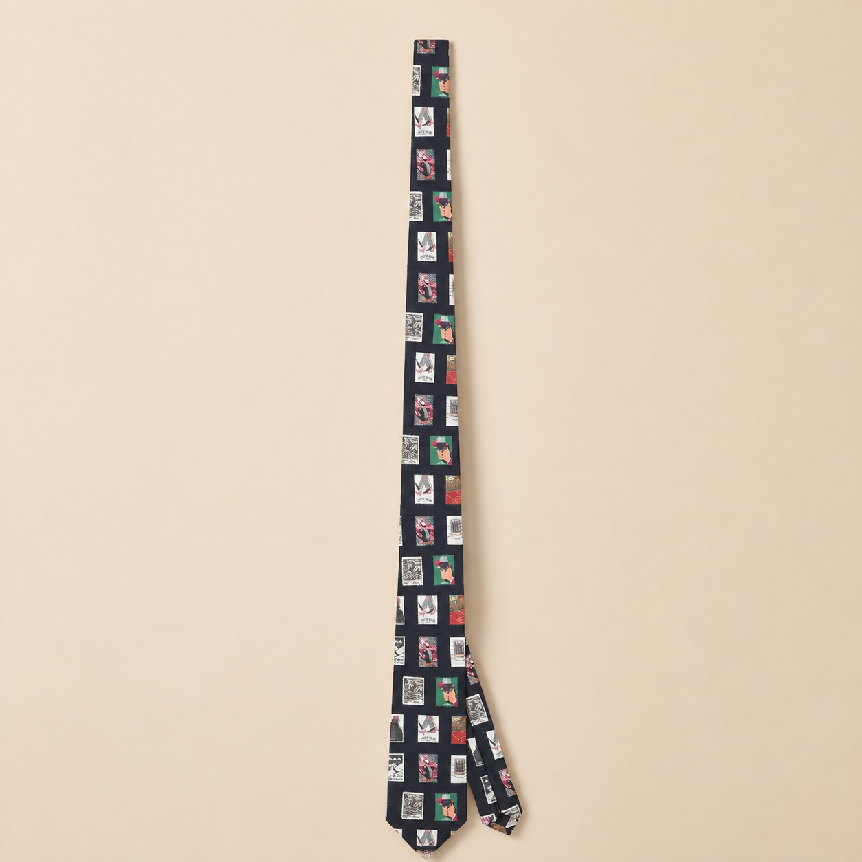 Stamp AOP Tie - Dark Navy Blue