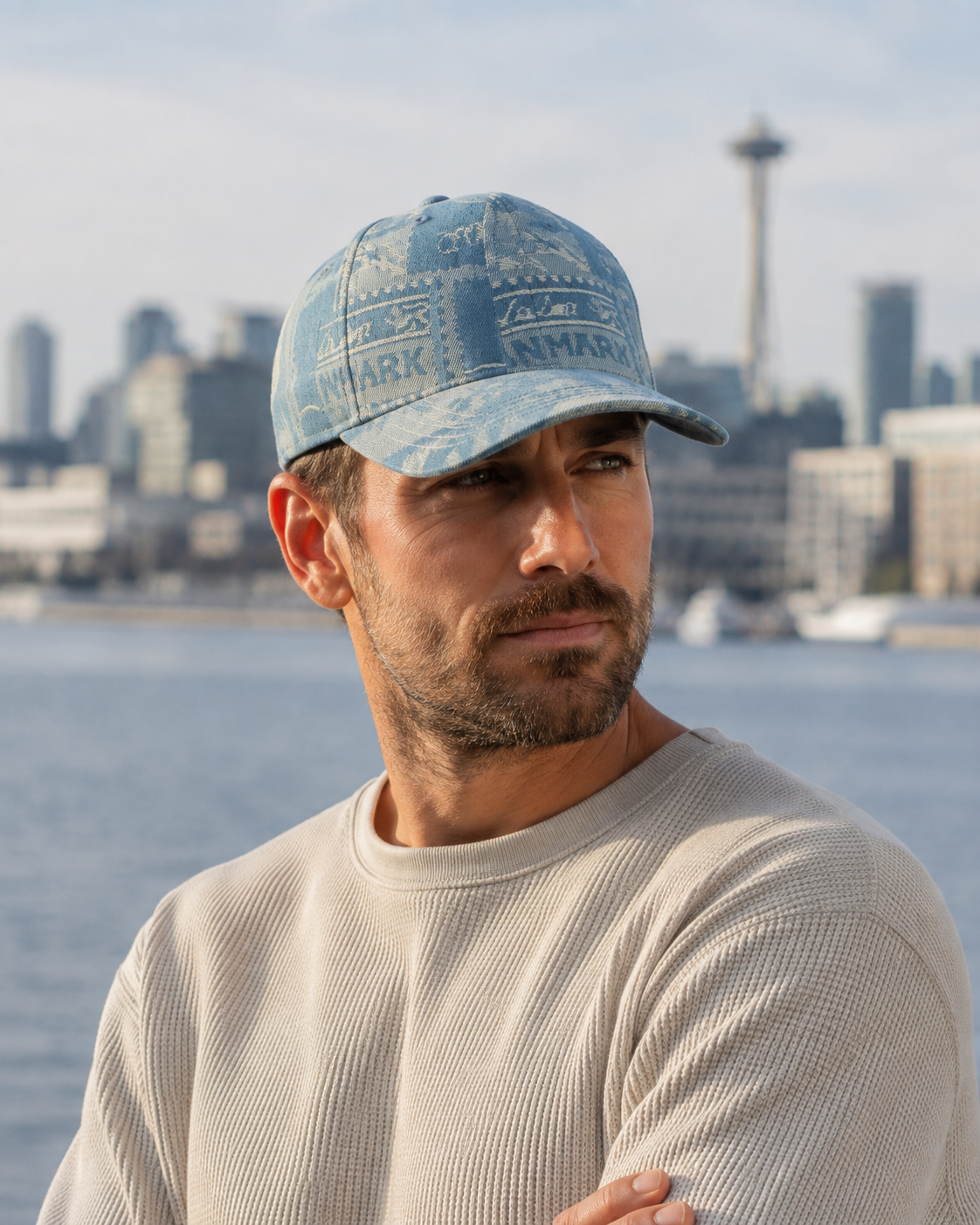 Stamp Denim Baseball Cap - Denim Blue