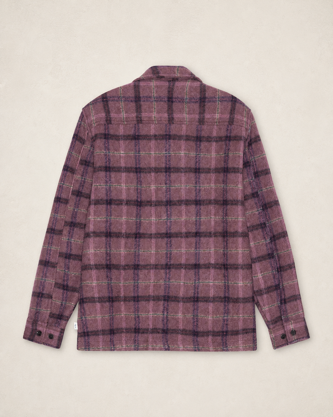 Check Wool Overshirt - Crocus Pink