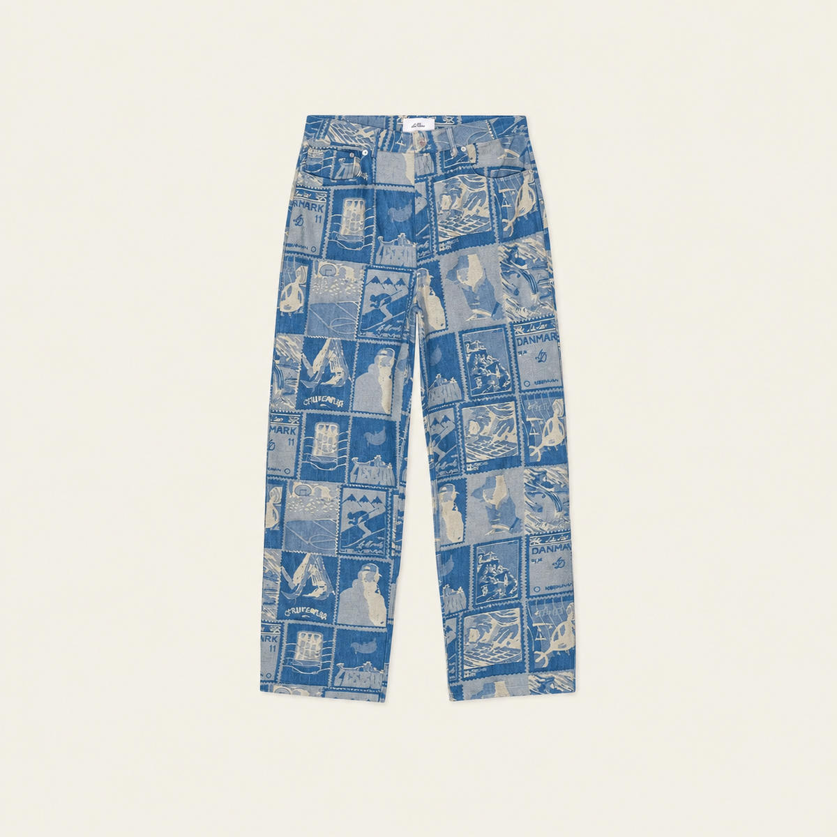 Roi Stamp Jacquard Denim Jeans