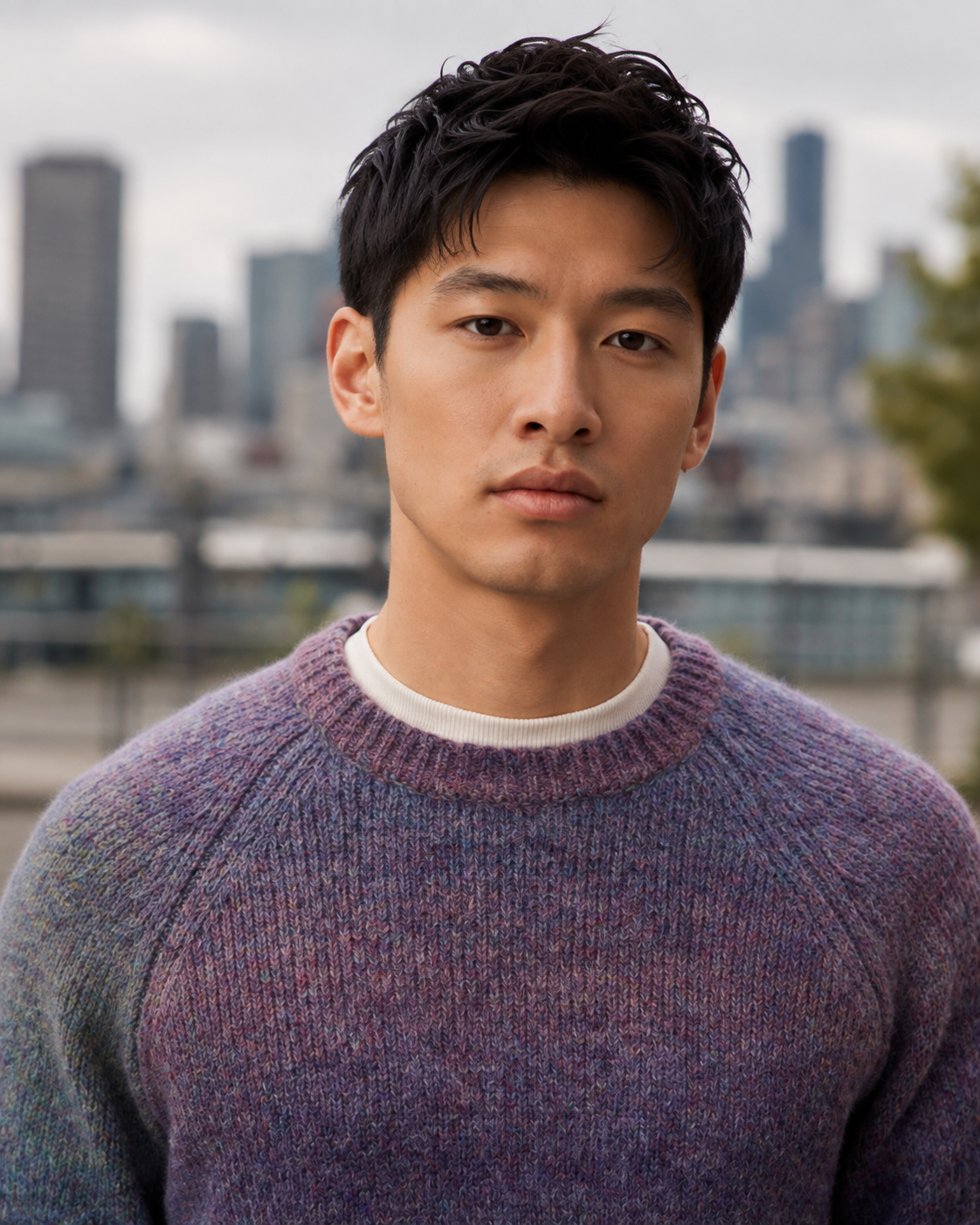 Gradient Roundneck Knit - Spiced Plum Purple