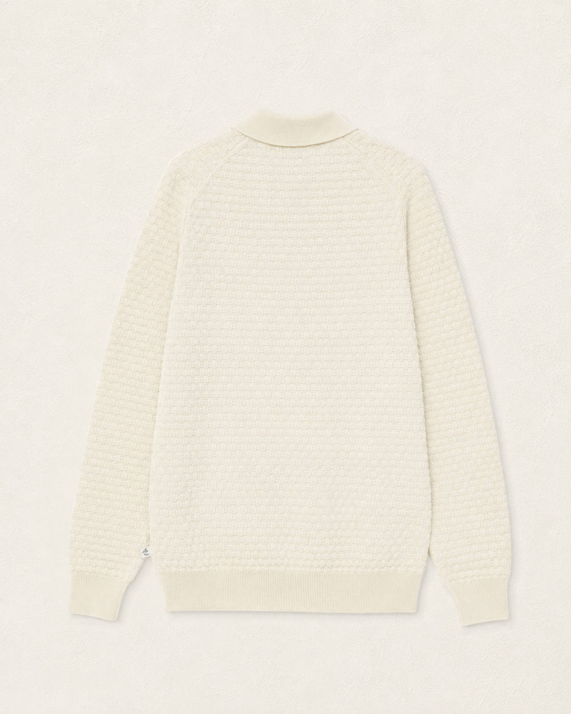 Check Structure Knitted Long-Sleeve Polo