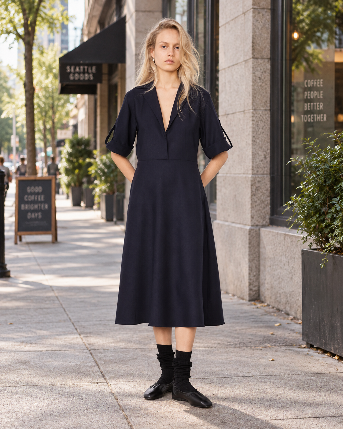 Azelle Dress Italian Wool Twill
