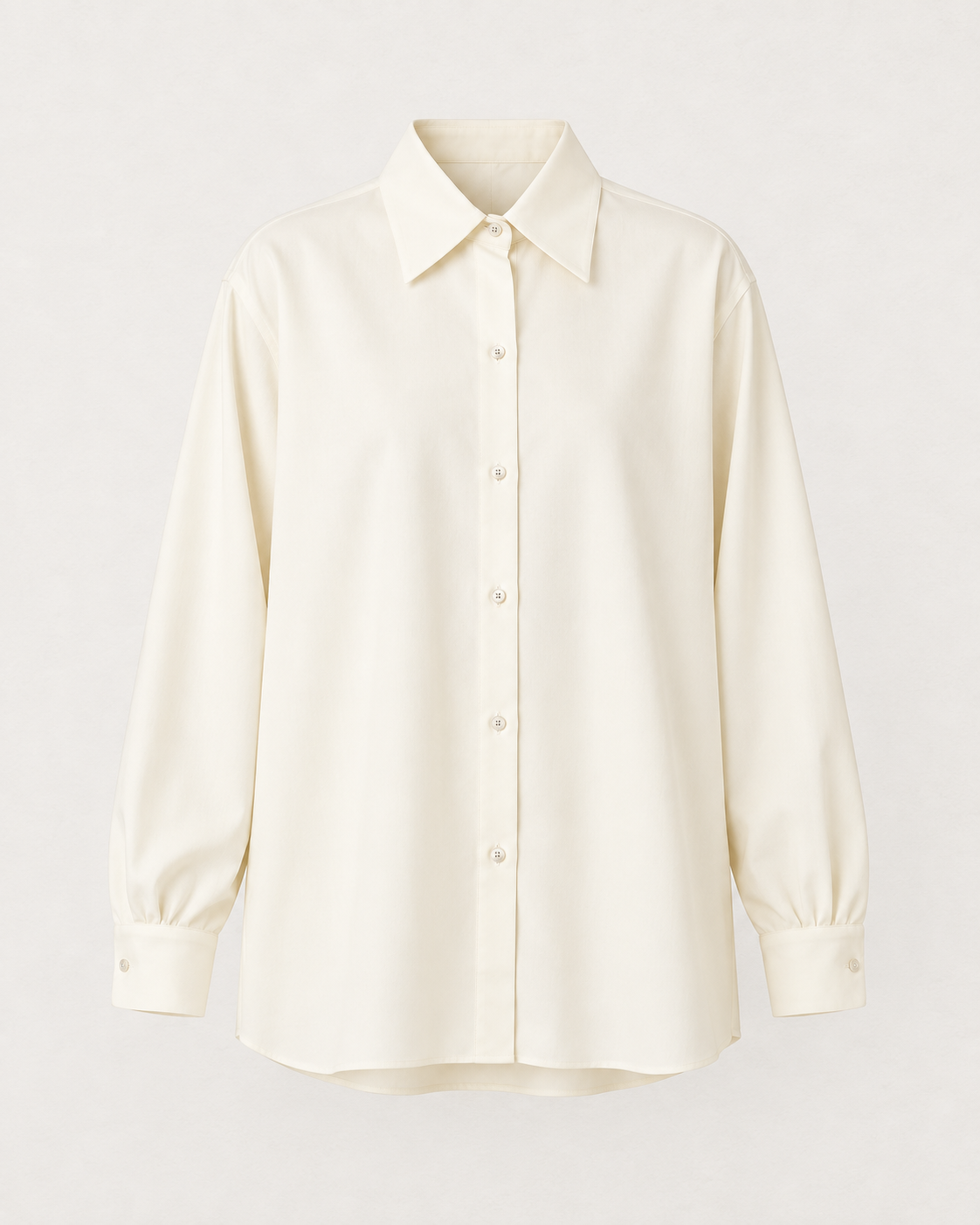 Auria Shirt Italian Wool Twill - Cream