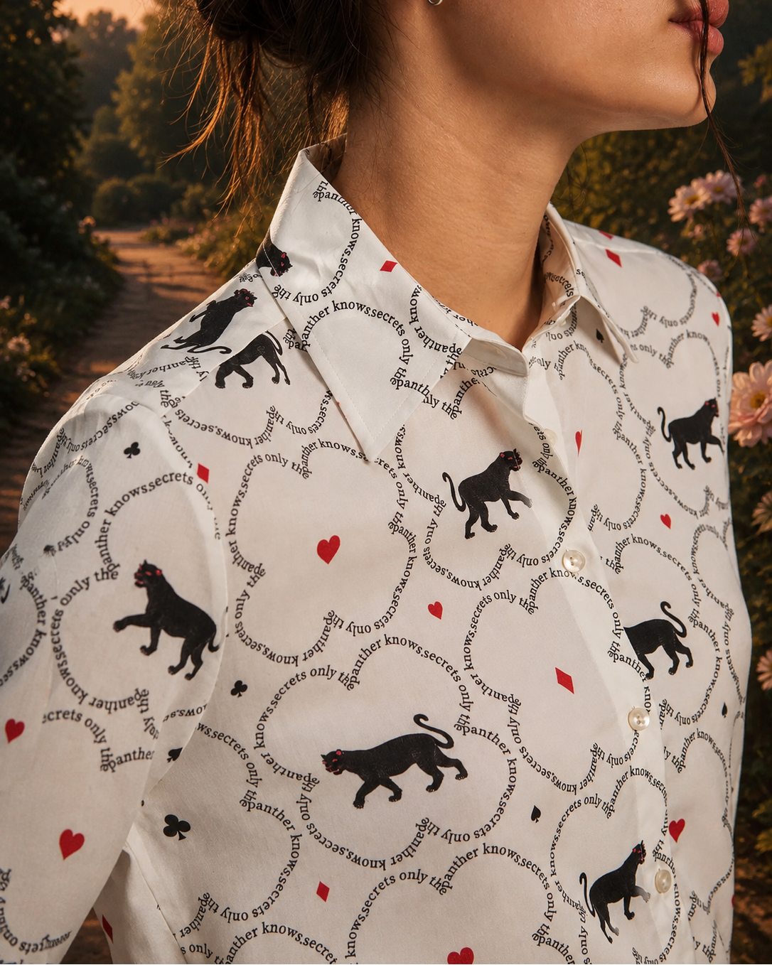 Geometric Cat Print Shirt
