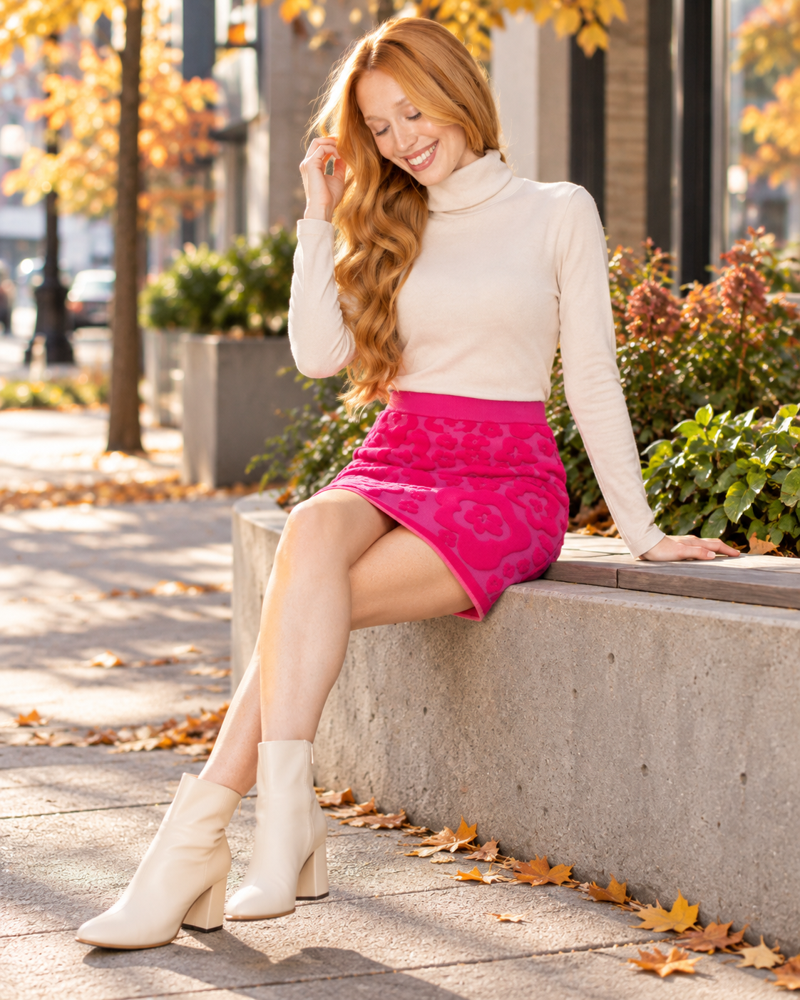 Bloom Relief Knit Skirt
