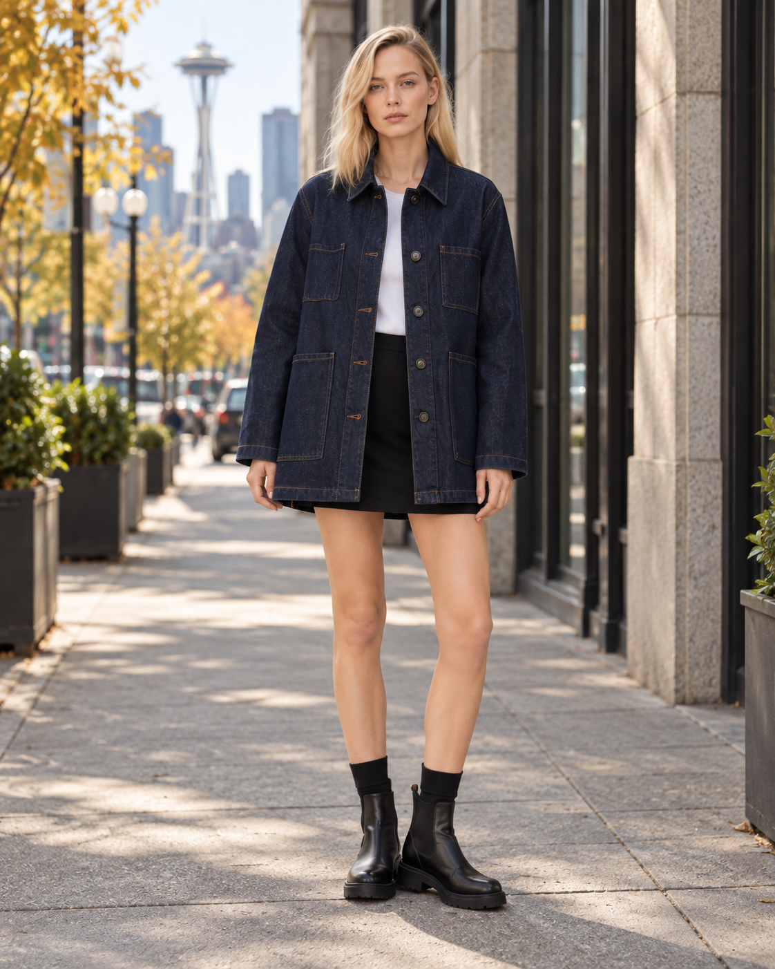 Zala Stitch Wash Denim Jacket