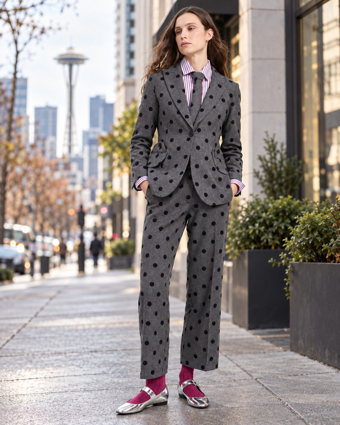 Flocked Polka Dot Tie