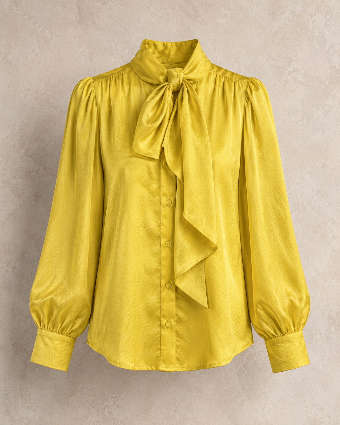 Satin Draped Bow Blouse