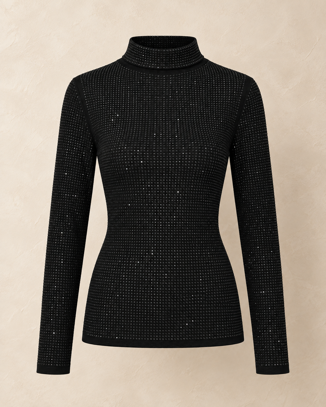 Rhinestone Mock Neck Top