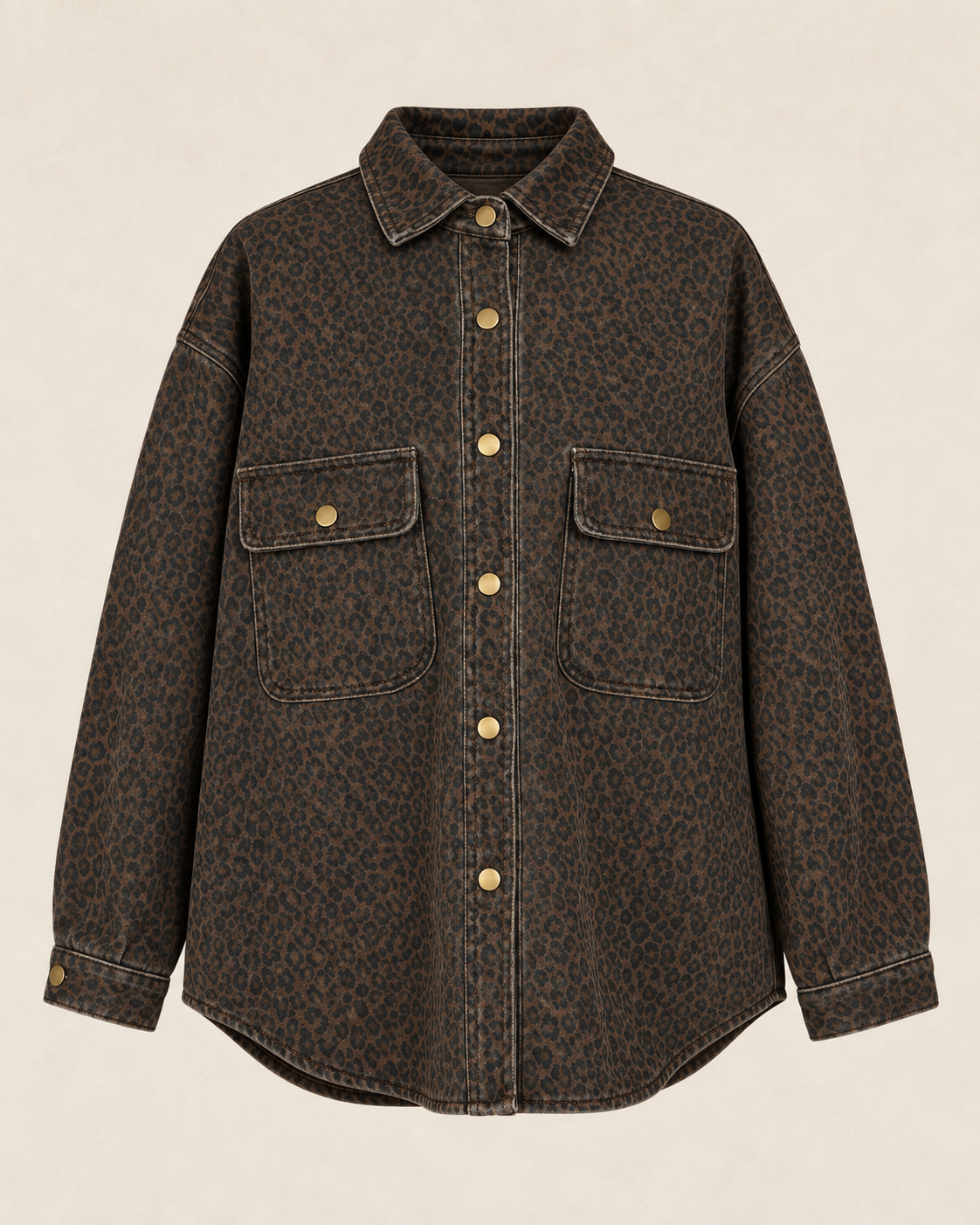 Leopard Utility Shirt Jacket