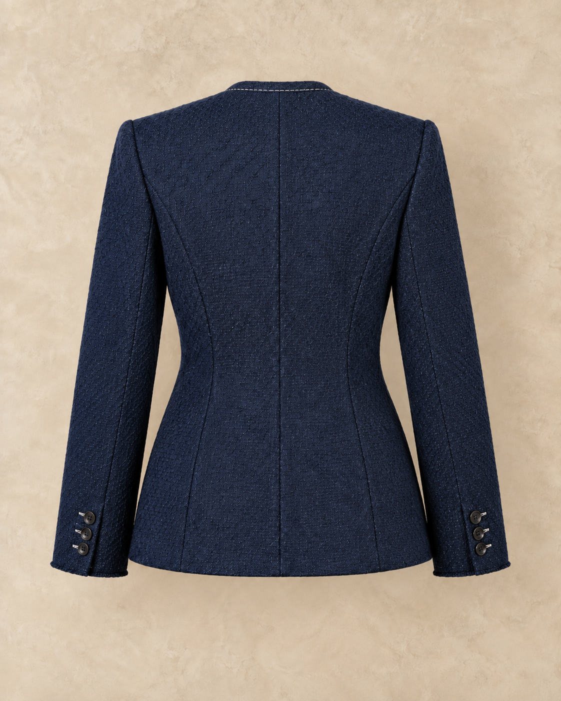 Textured V-Neck Utility Blazer