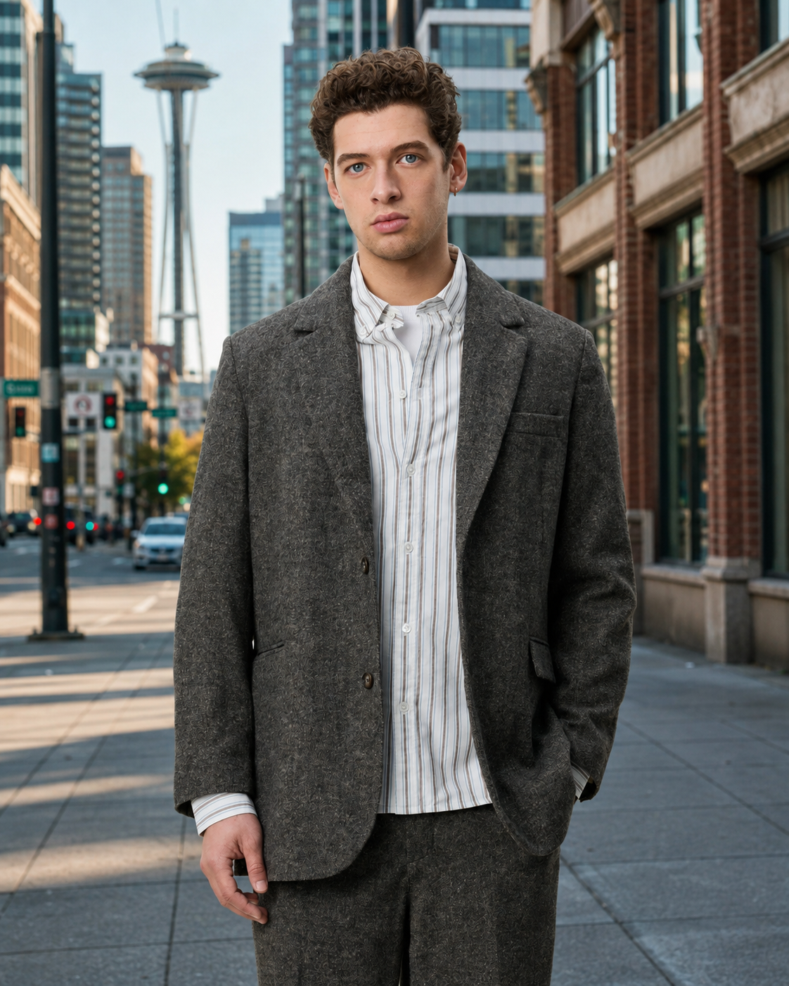 Wool Melange Blazer - Caribou