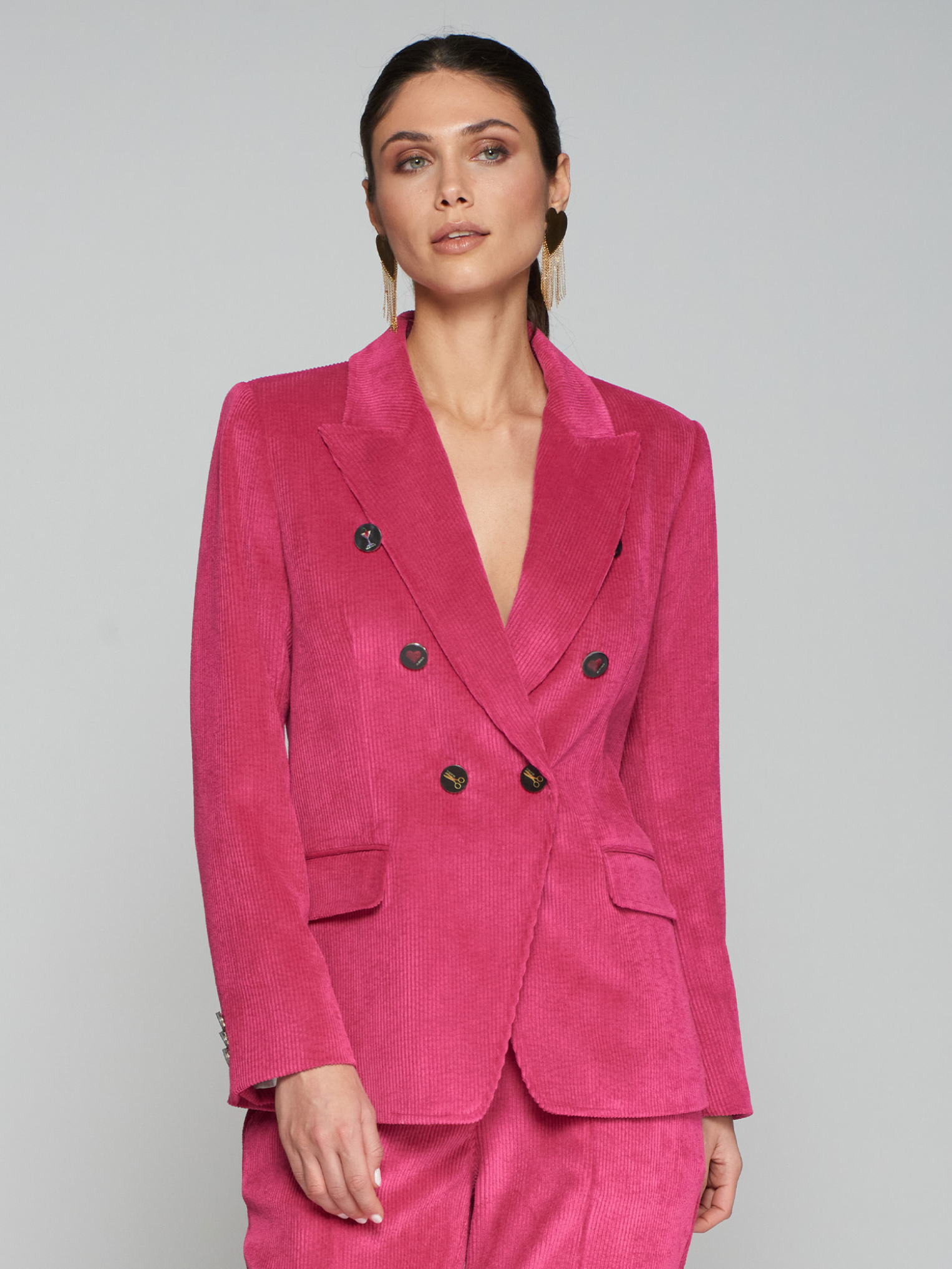 Cherry Corduroy Blazer