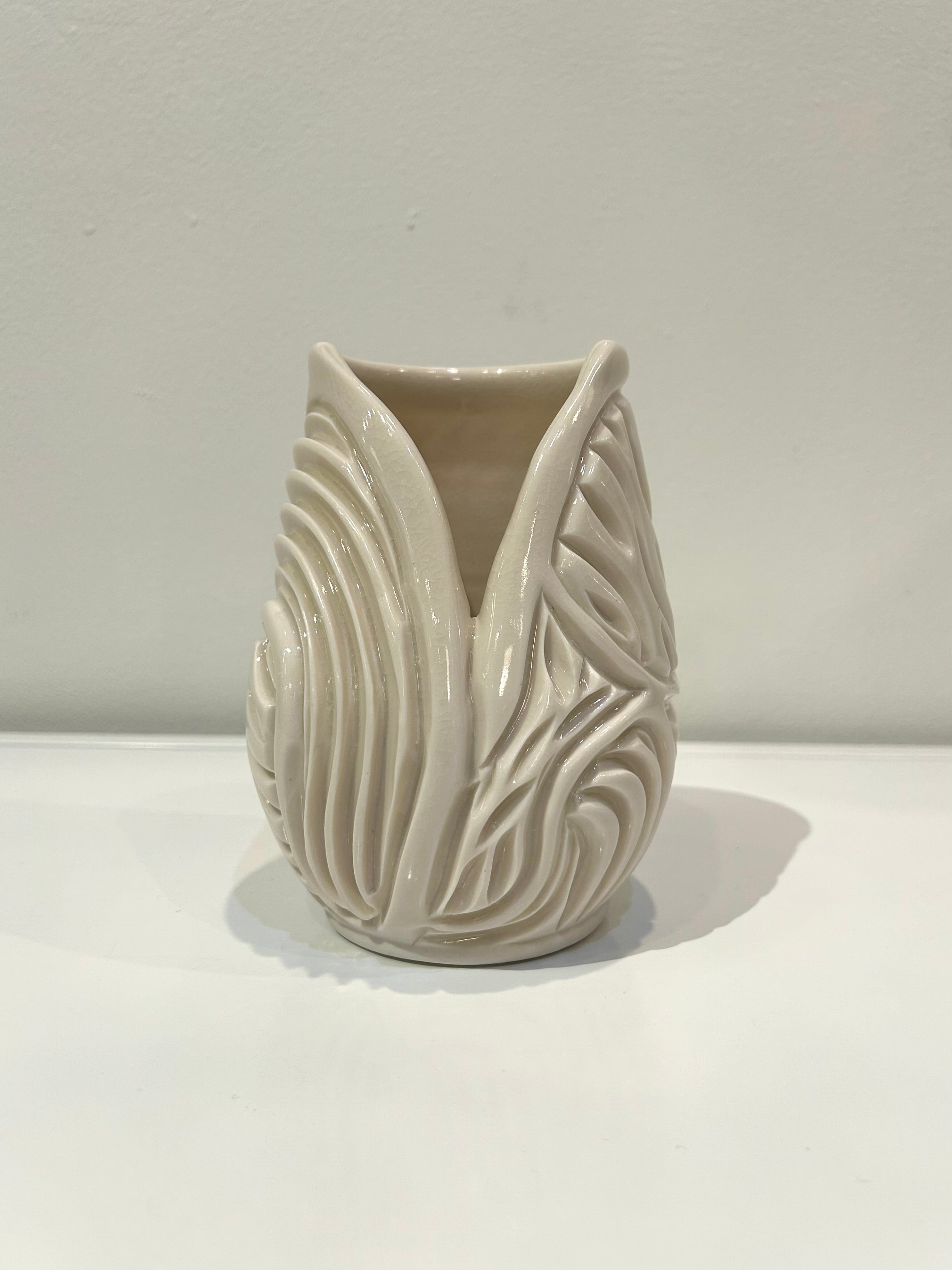 Little Tulip Carved Porcelain Vase by Alice Kay Lee