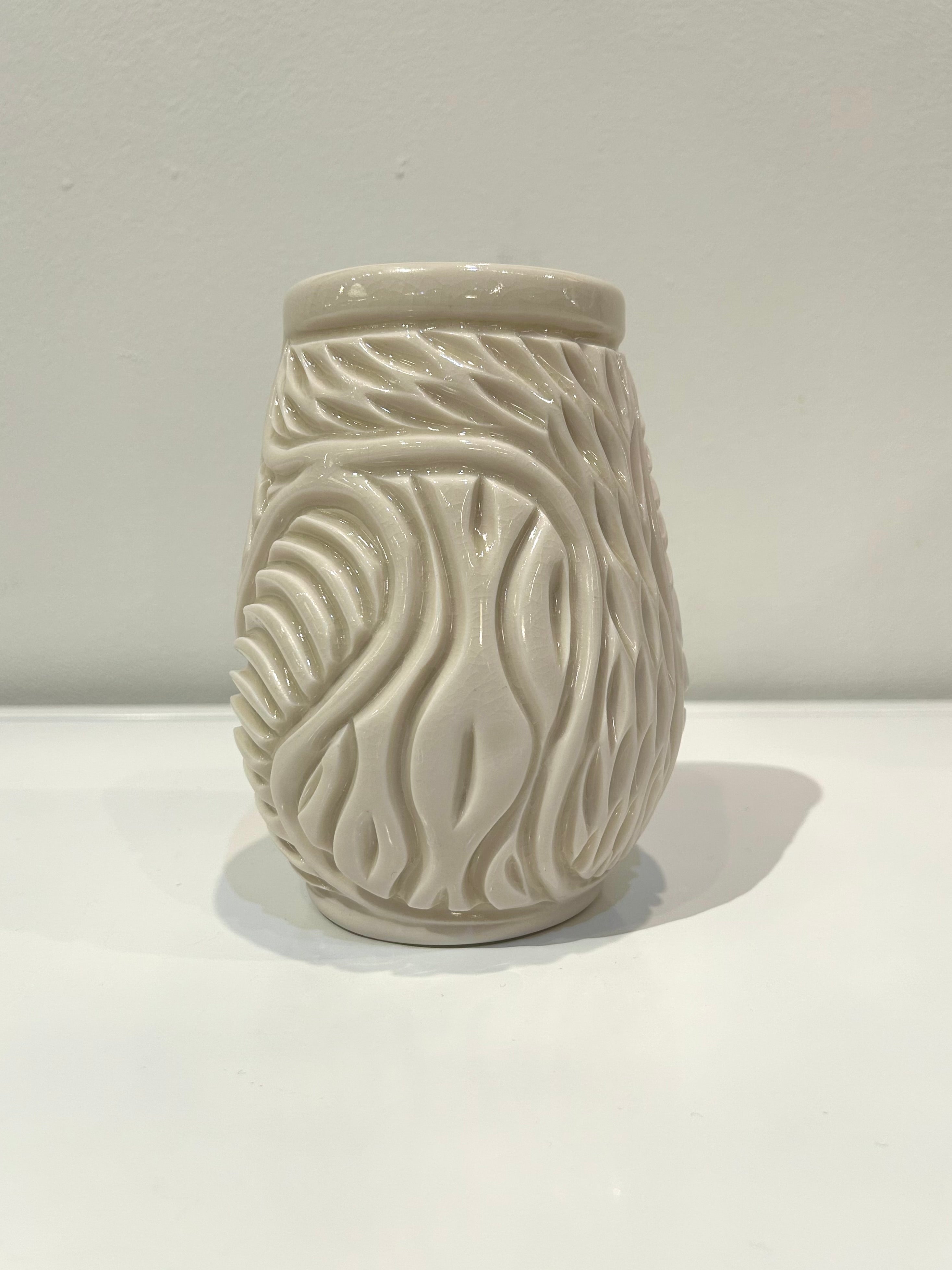 Little Tulip Carved Porcelain Vase by Alice Kay Lee