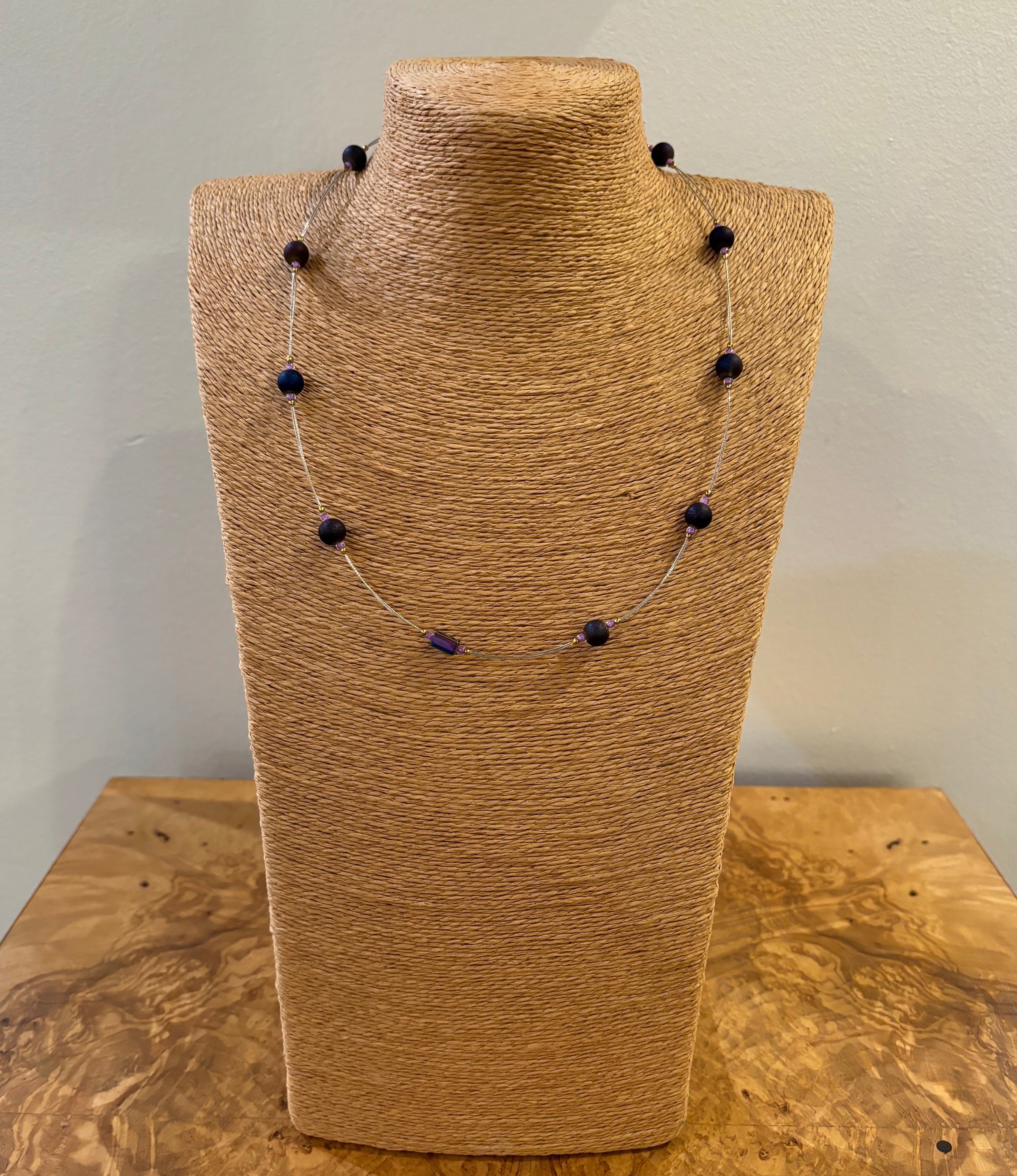 Ceramic Iridescent Luster Bead Necklace