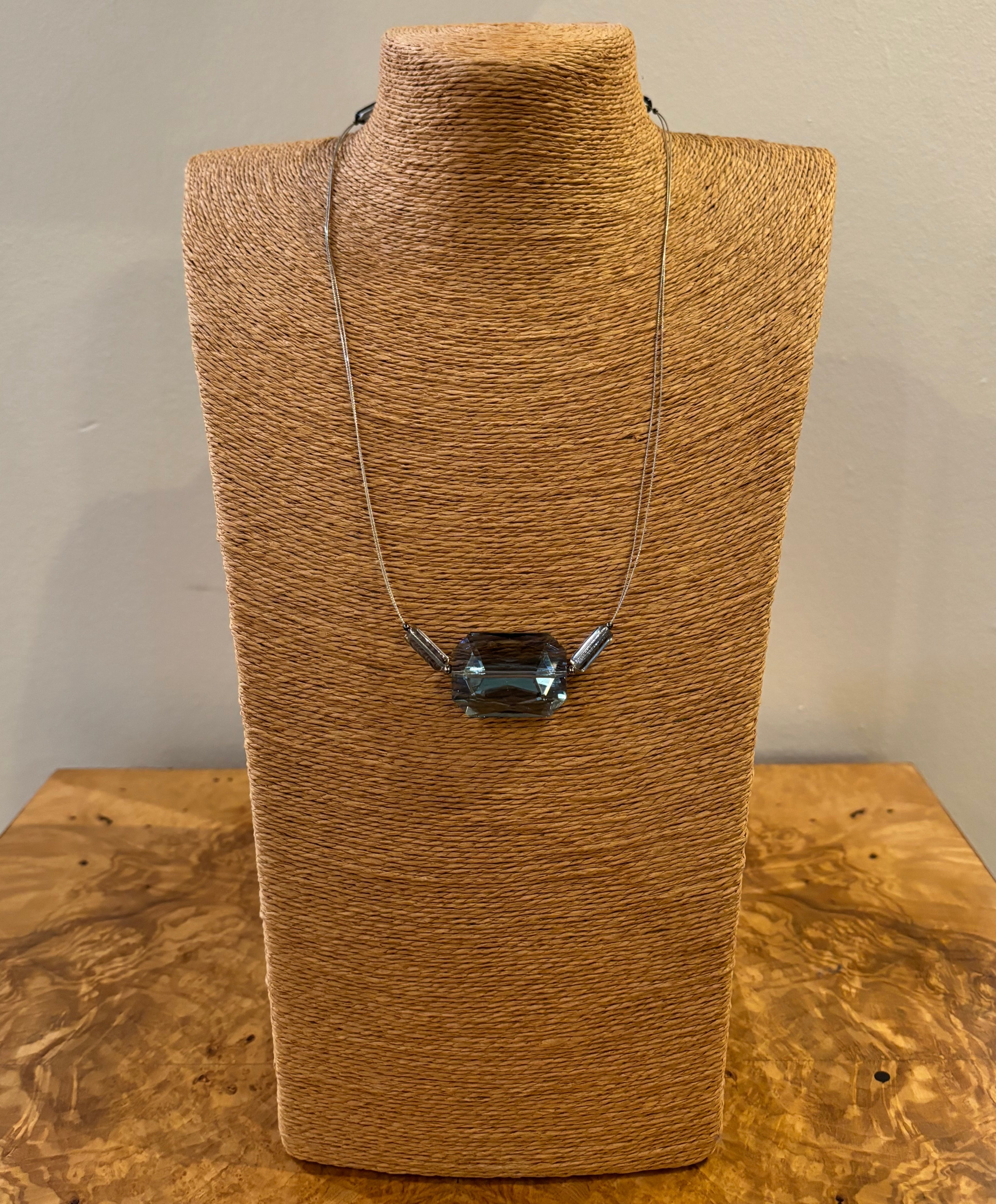 Faceted Rectangular Czech Crystal Necklace