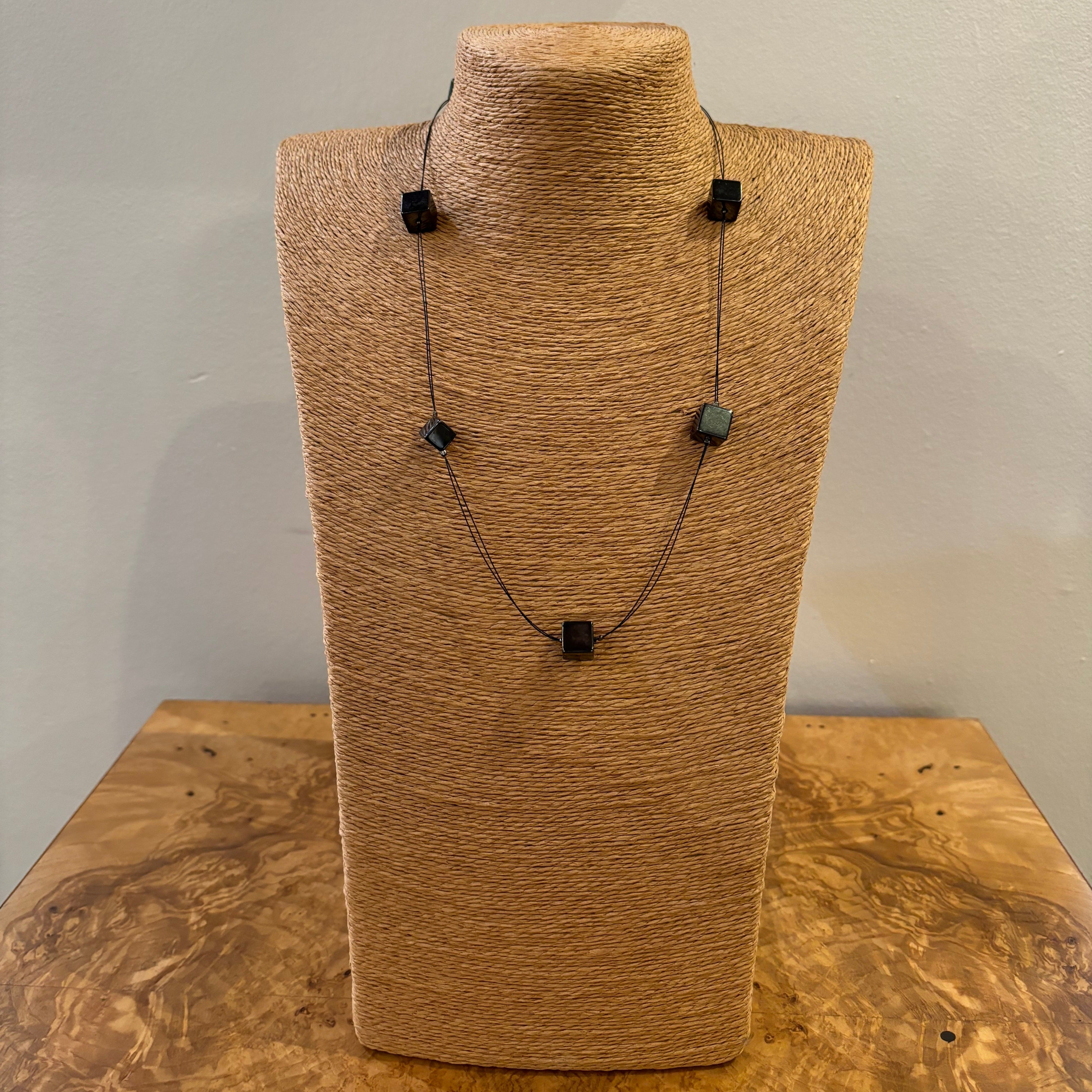 Hematite Square Bead Necklace