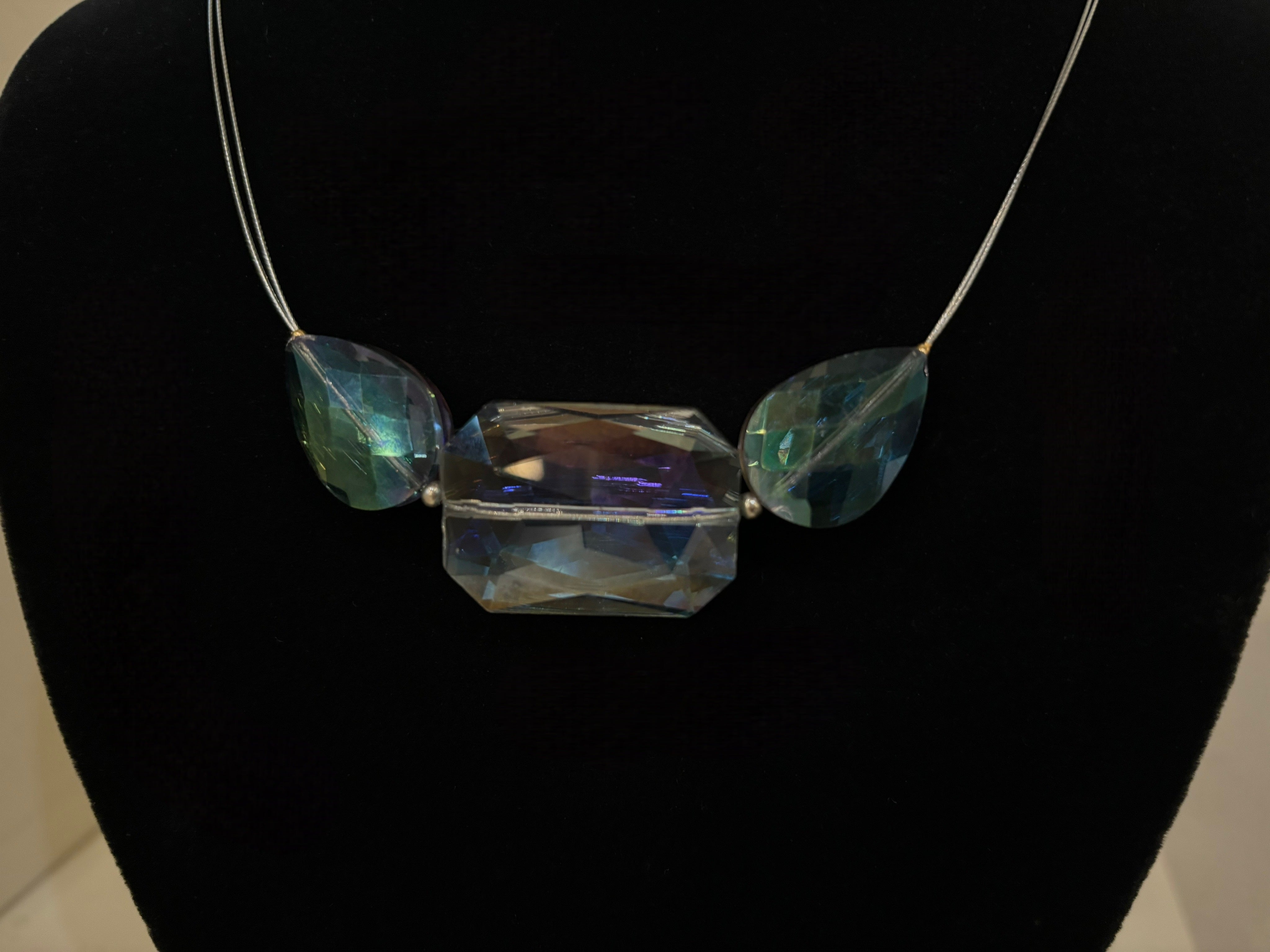 Faceted Teardrop Czech Crystal Necklace