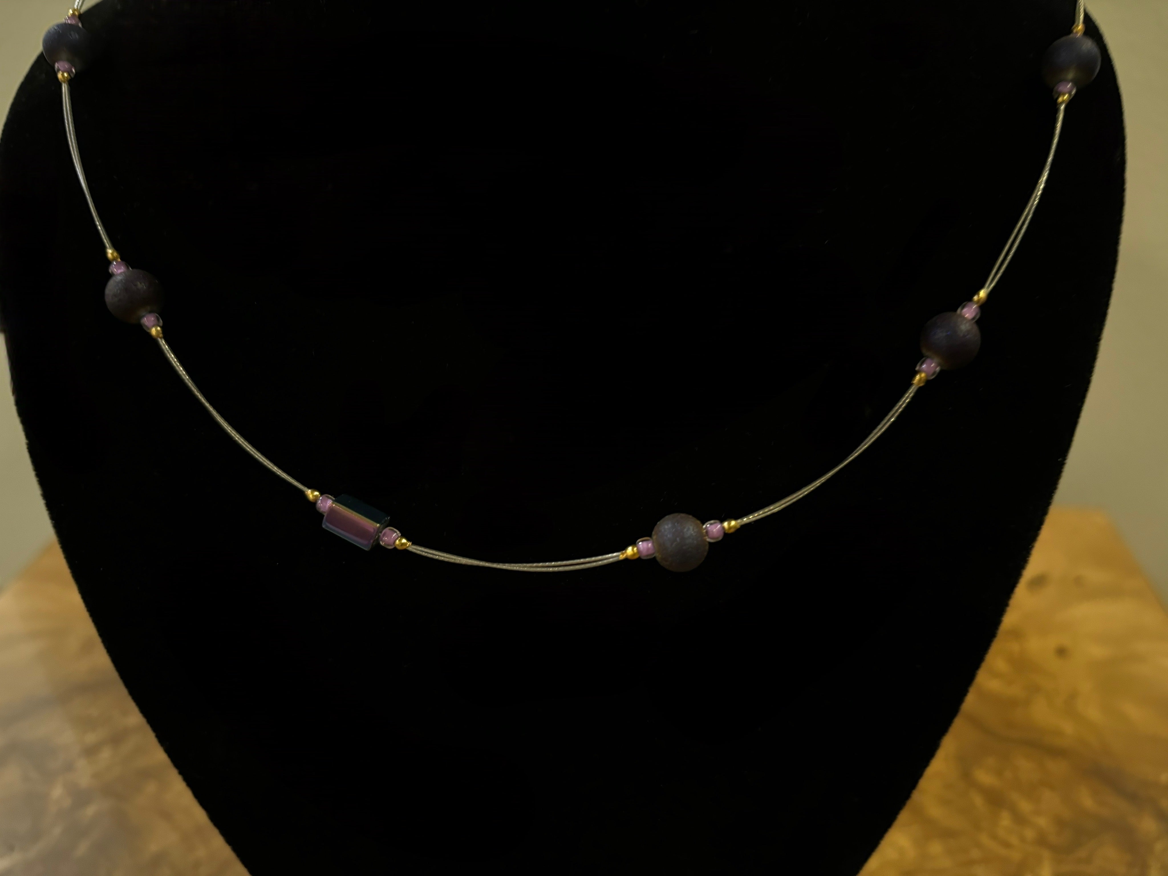 Ceramic Iridescent Luster Bead Necklace