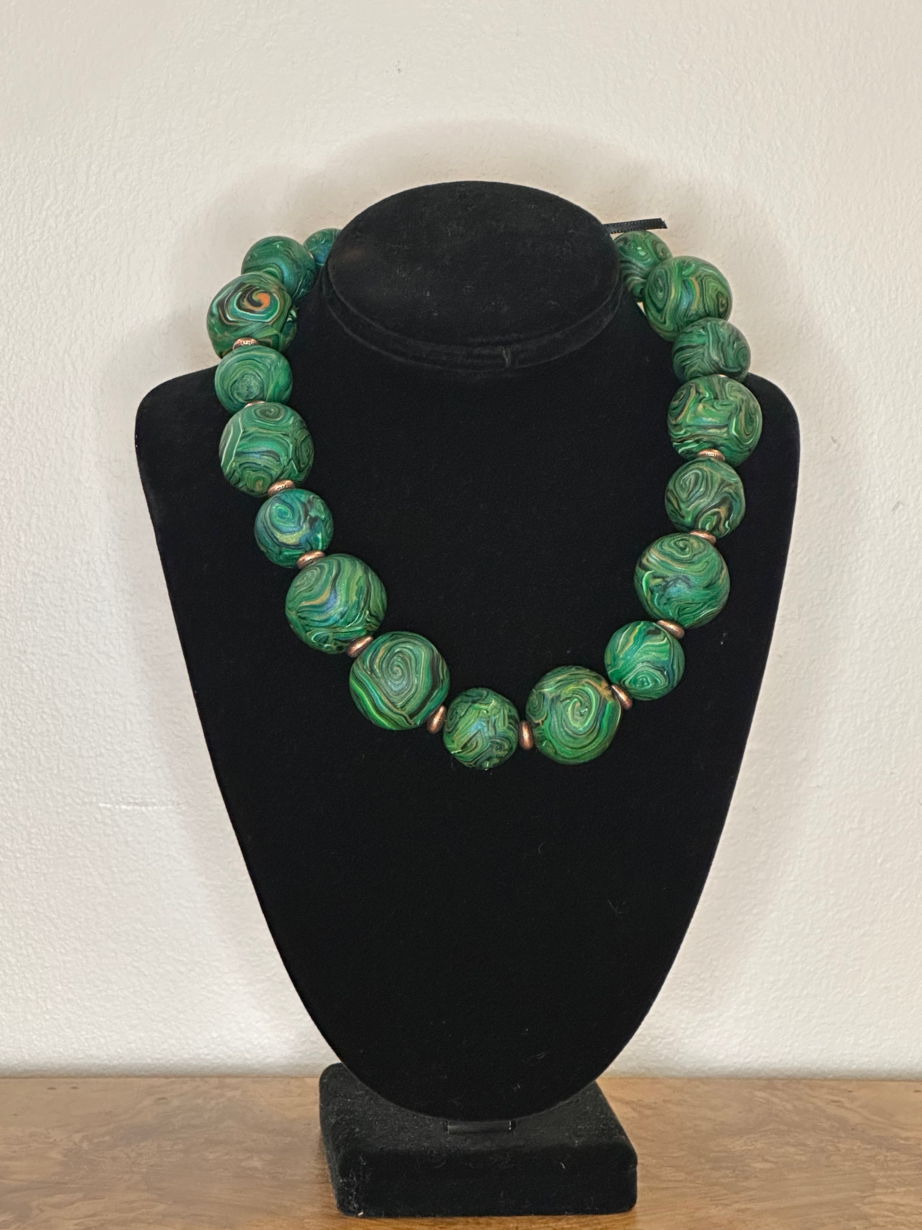 Forest Green Bead Necklace