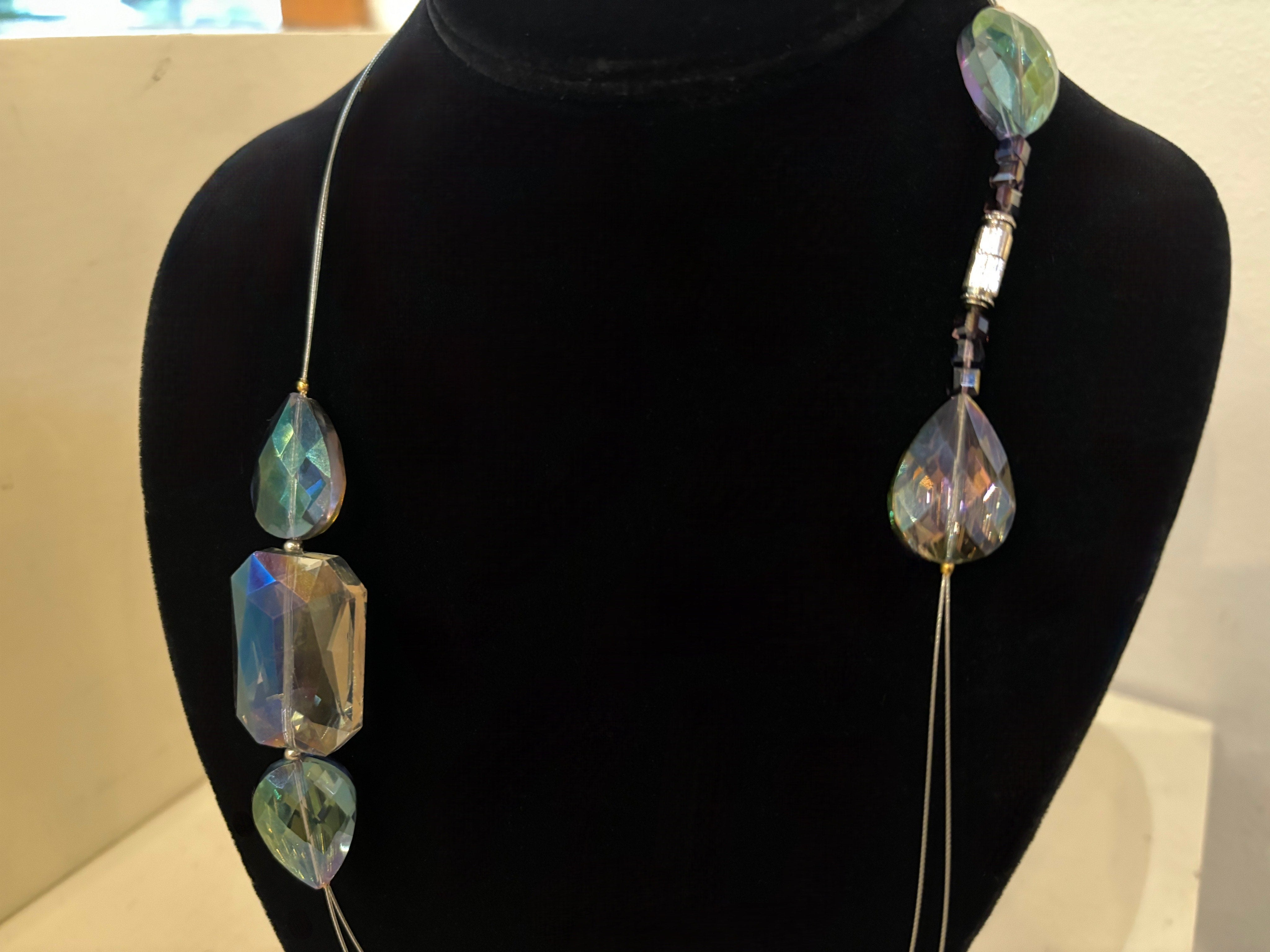 Faceted Teardrop Czech Crystal Necklace