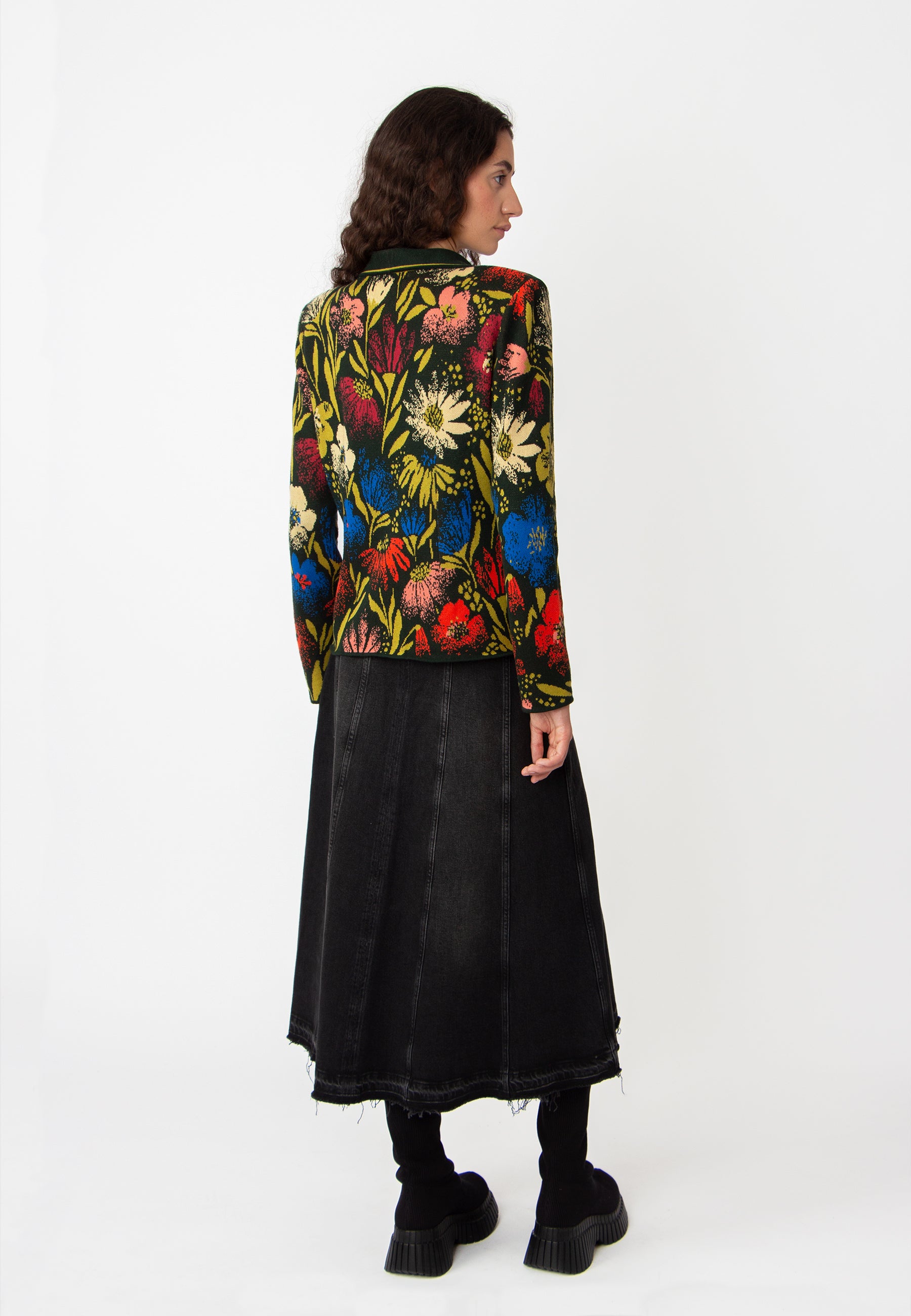 Jacquard Jacket, Floral Pattern