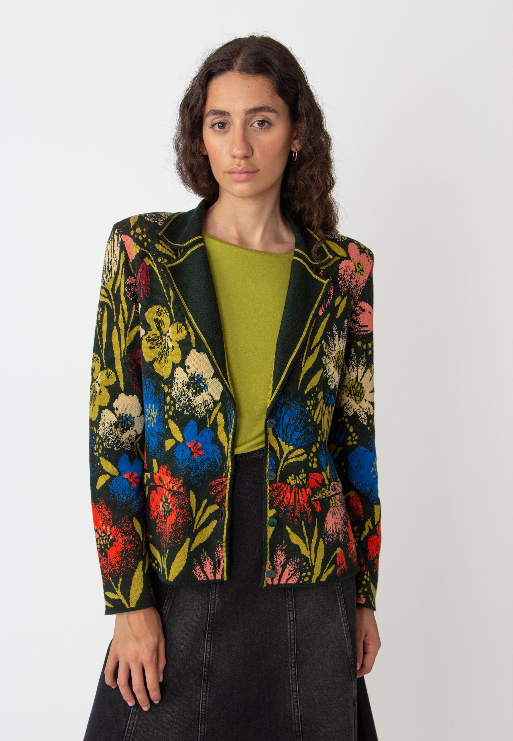 Jacquard Jacket, Floral Pattern