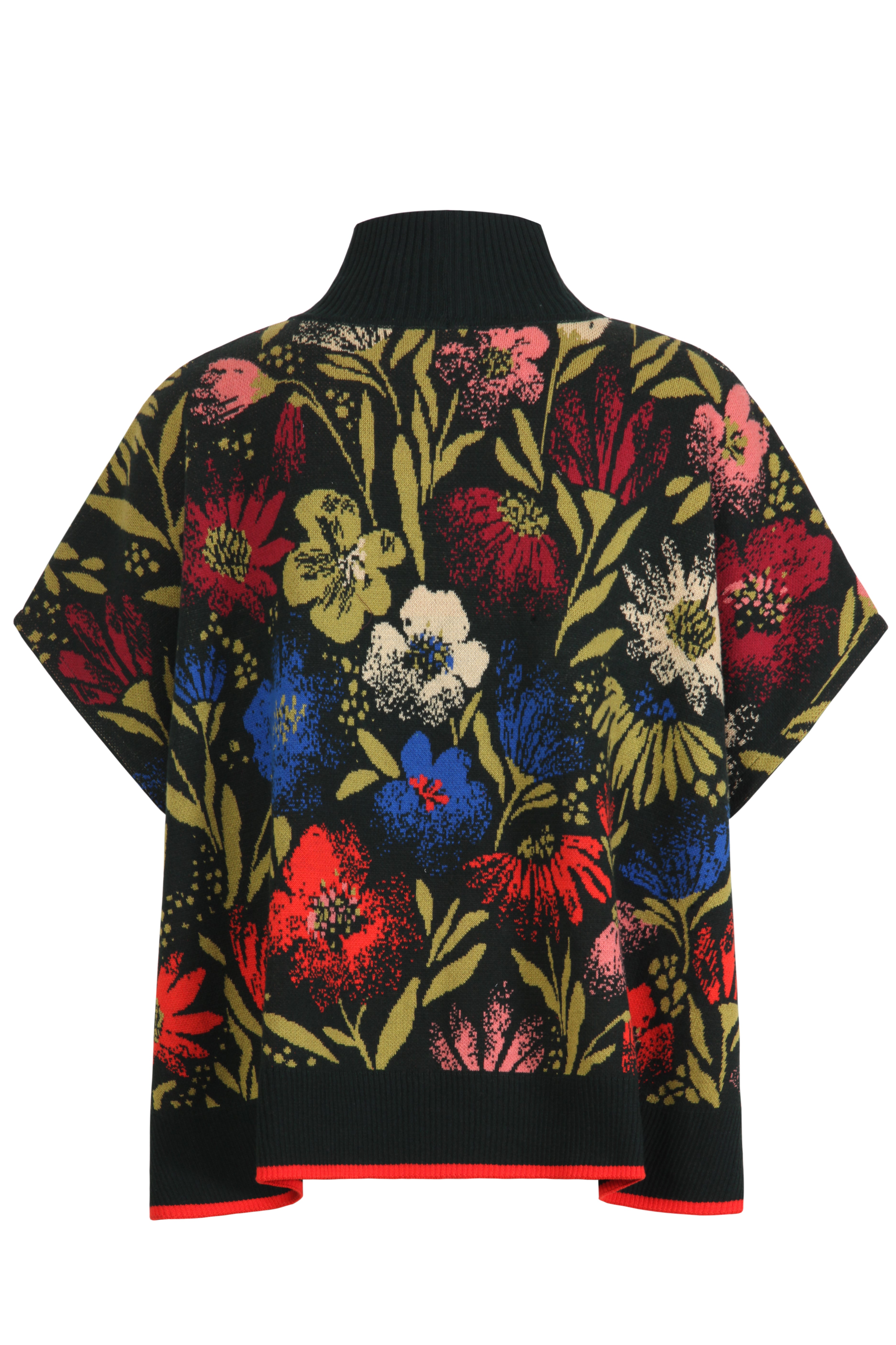 Floral Pattern Poncho